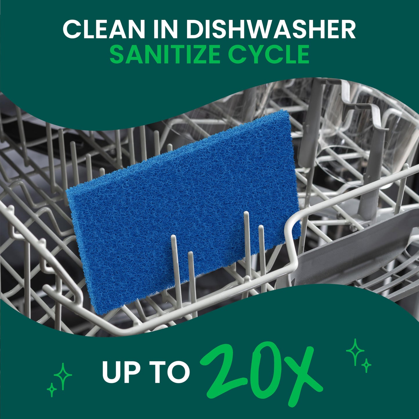 Scotch-Brite Zero Scratch Scouring Pad, Effective + Gentle Dish Scrubber for Household Cleaning, 30 Scrub Pads for Dishes, Nonstick Pots and Pans, Glass, Tubs, Showers, Reusable & Durable