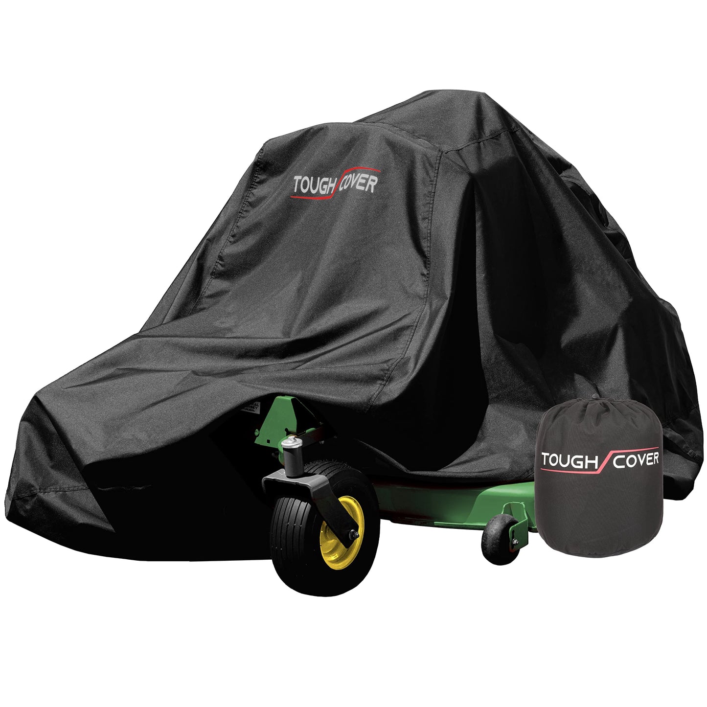 Tough Cover Zero Turn Mower Cover - 600D Marine-Grade Fabric, Black, Waterproof Outdoor Cover & UV Defense, Heavy-Duty Protection for Lawn Tractors, Universal Fit for Riding Lawn Mowers