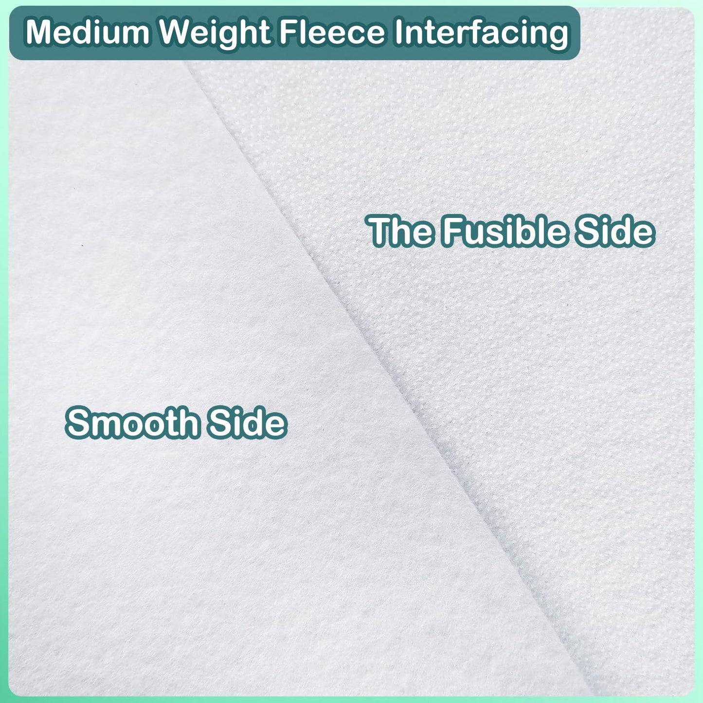 JIMILIFE Heavy Weight Fusible Fleece Interfacing,11.8 Inches x 11 Yard Iron-on Fusible Fleece for Sewing, One-Sided Loft Fusible Fleece Interfacing for Bags,Sewing,Quilting