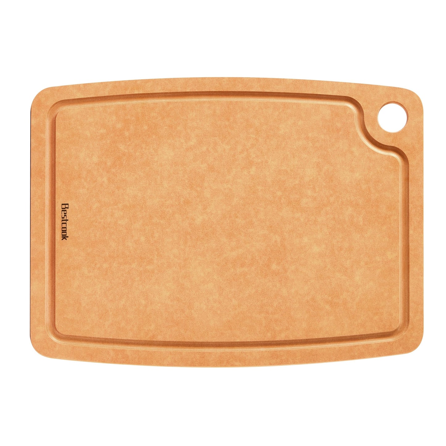 BESTCOOK Wood Fiber Cutting Board for Kitchen, BPA-Free Reversible Durable Chopping Board with Juice Groove, Non-Porous Dishwasher Safe, Non-Slip, Knife Friendly for Meat Bread Fruit, Natural