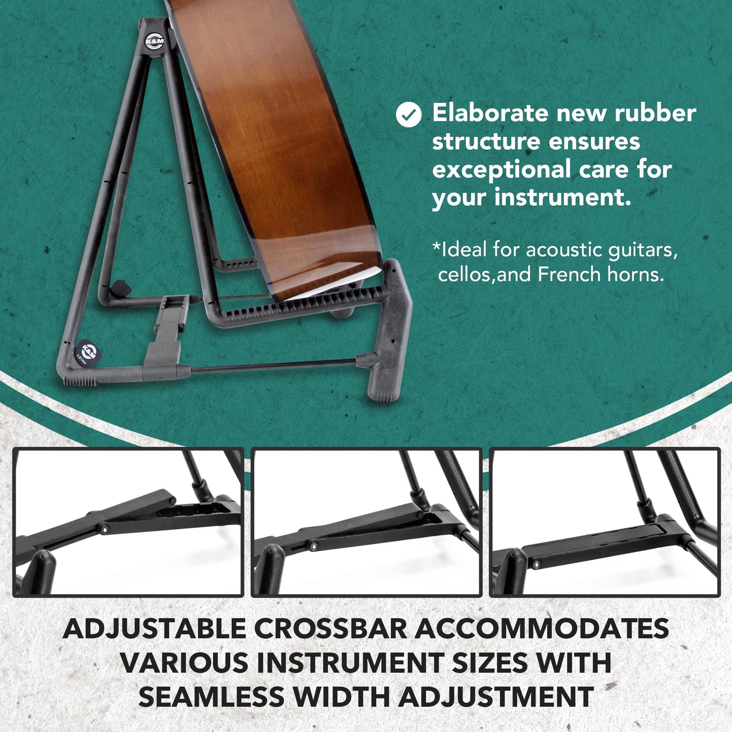 K&M Stands 17580-BLACK Heli 2 Acoustic Guitar Stand
