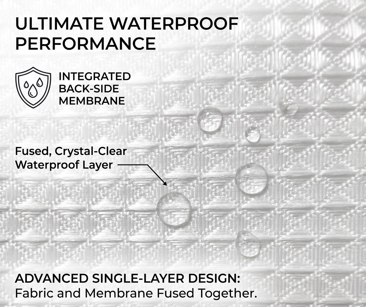 Mantto Waffle Shower Curtain Set, Premium Diamond Texture Fabric Shower Curtains for Bathroom, No Liner Needed, Waterproof & Heavy Duty with Weighted Hem with 12 Metal Hooks, 72 x 72 Inches, White