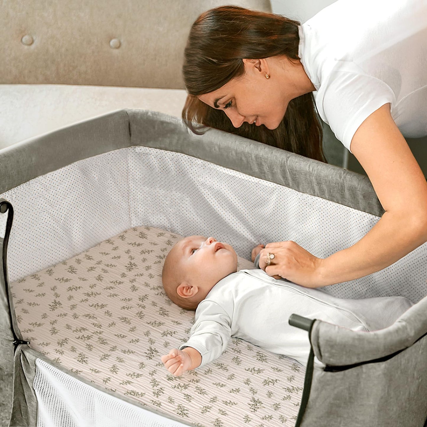 lulumoon Muslin Bassinet Sheets Baby: Cotton Bassinet Sheets Fitted for Boys and Girls - for Oval Rectangle or Hourglass Mattress