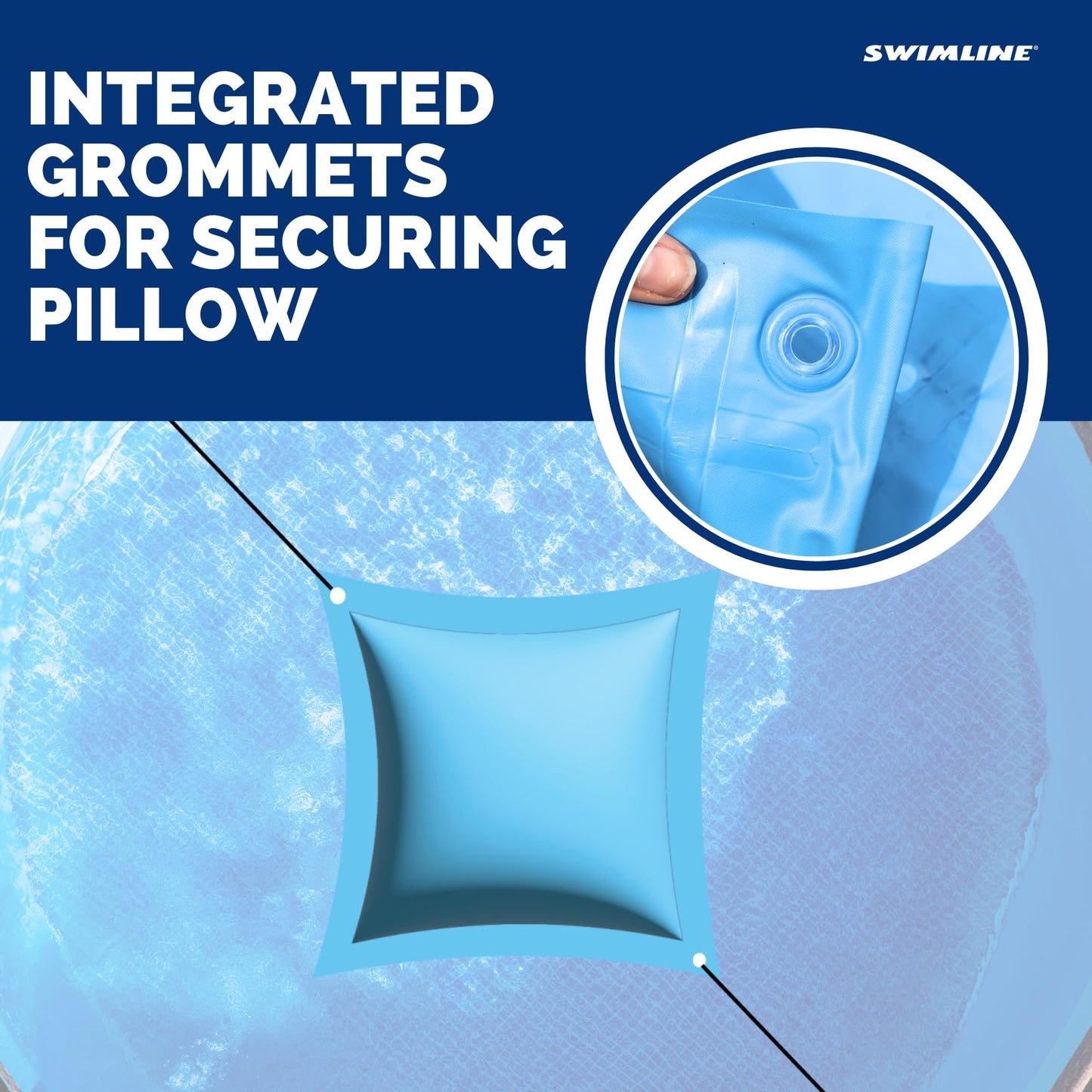 SWIMLINE HYDROTOOLS Air Pillow For Above Ground Pools Cover Winterizing 2-Pack | 4 x 4 ft Cushion Swimming Pool Closing Winter Kit | Cold Resistant Ice Equalizer Thick Pillows Accessories | 1144 ACC44