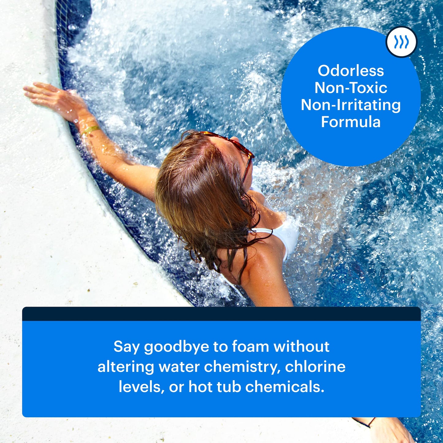 Essential Values Hot Tub, Pool & Spa Defoamer (32oz) – Quickly Removes Foam Without The Use of Harsh Hot Tub Chemicals, Safe Silicone Emulsion Formula. Get The Foam Down