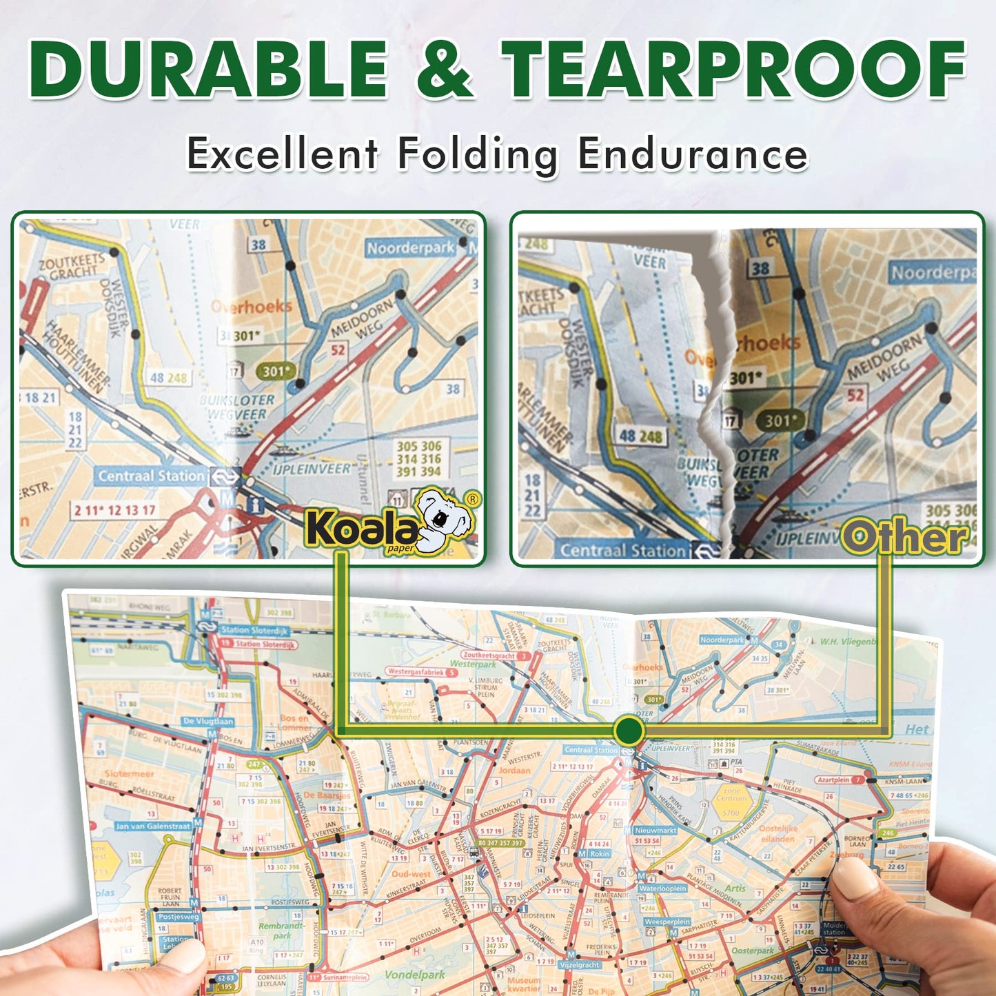 Koala Waterproof Paper for Laser Printer, Tearproof Printer Paper, Matte Double Sided Printable White Film 8.5x11 in 60 Sheets for Printing Backpacking Maps