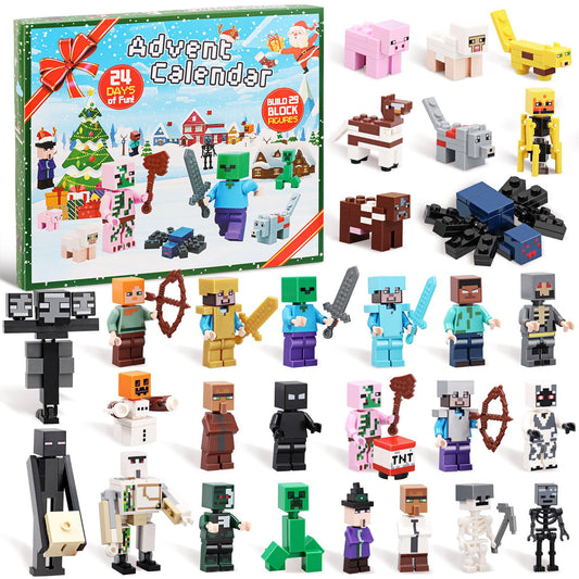 Christmas Advent Calendar 2025 Kids, 24 Days Toy Figures Building Blocks Christmas Countdown Including 29 Characters, Surprise Christmas Gifts for Kids Boys Girls Collectors Fans