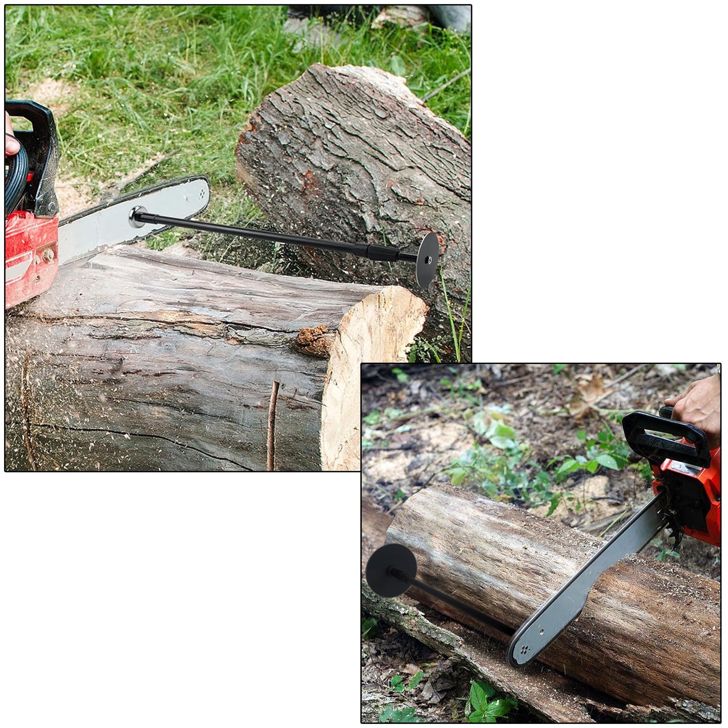 Auto-plaza 2X Strong Magnetic Firewood Measuring Tool, 16 inches to 26 inches Adjustable Measure Firewood Sawing Chainsaw Wood