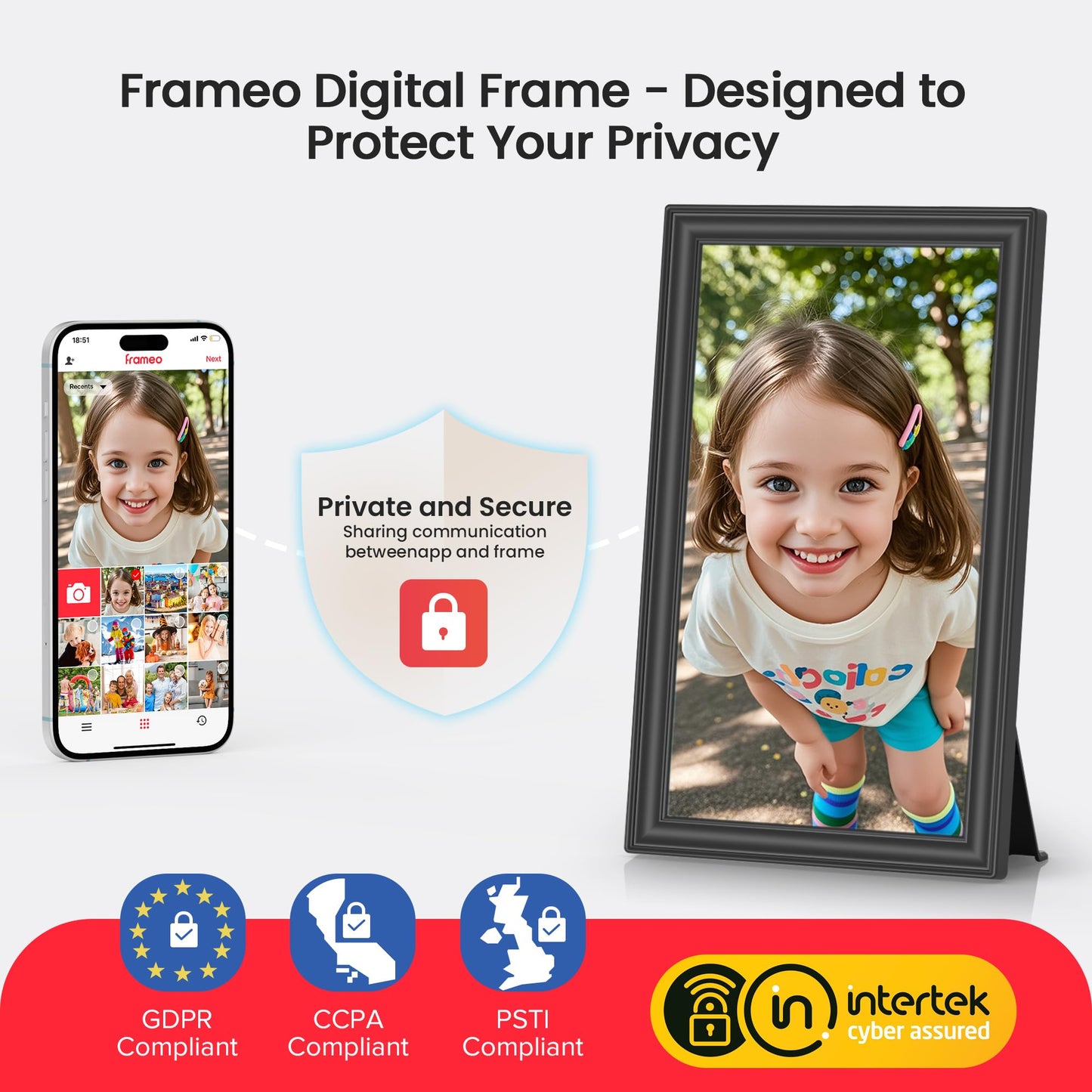 64GB 15.6" Frameo Digital Picture Frame WiFi, Large Electronic Photo Frames 1920 x 1080 IPS FHD Touch Screen, Send Photos from Your Phone from Anywhere, Best Gifts for Parents and Grandparents