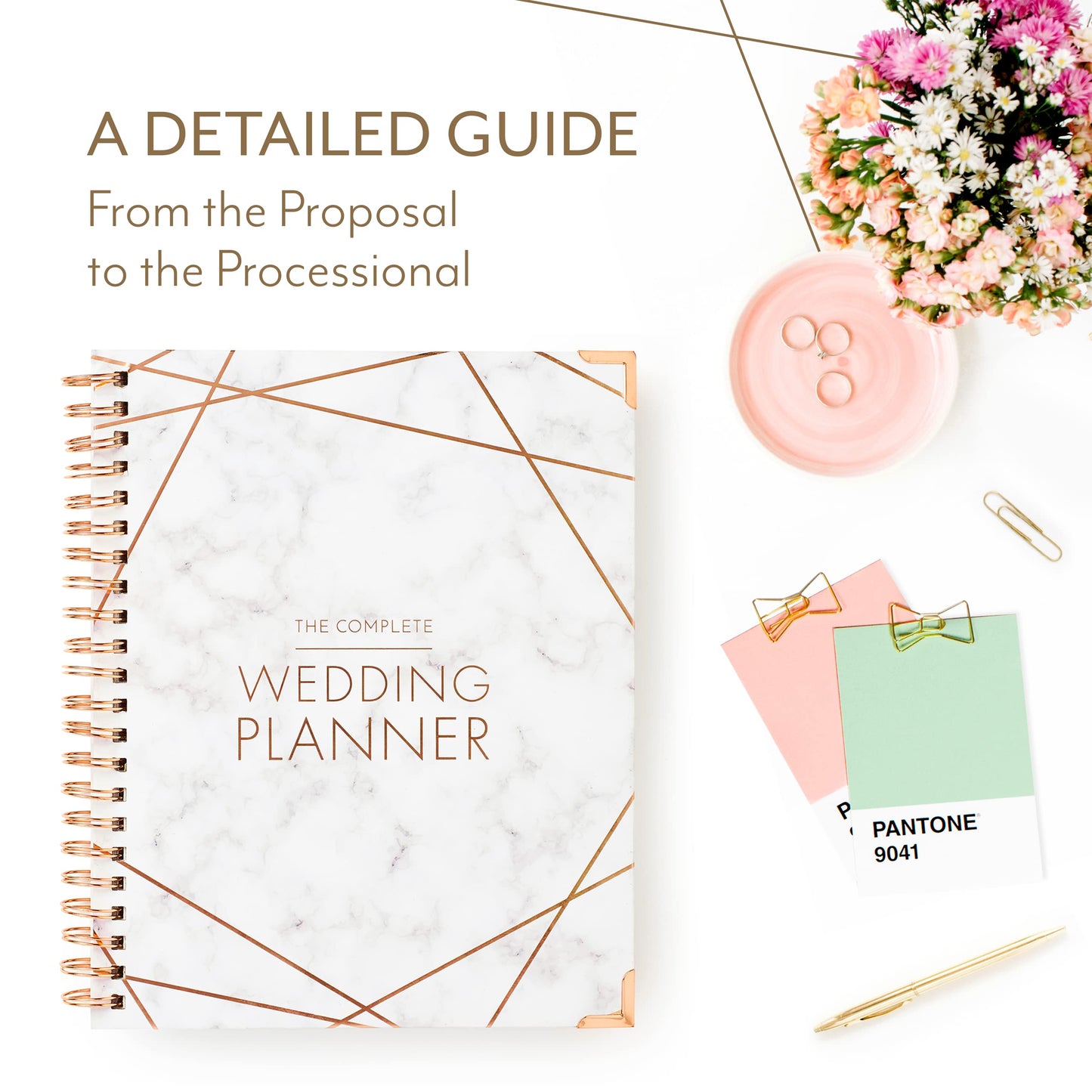 Your Perfect Day Wedding Planner Book and Organizer - Wedding Planner Book - Bridal Planning Binder with Countdown Calendar - Bride Gifts, Bridal Stuff, Notebook, Journal (MARBLED)