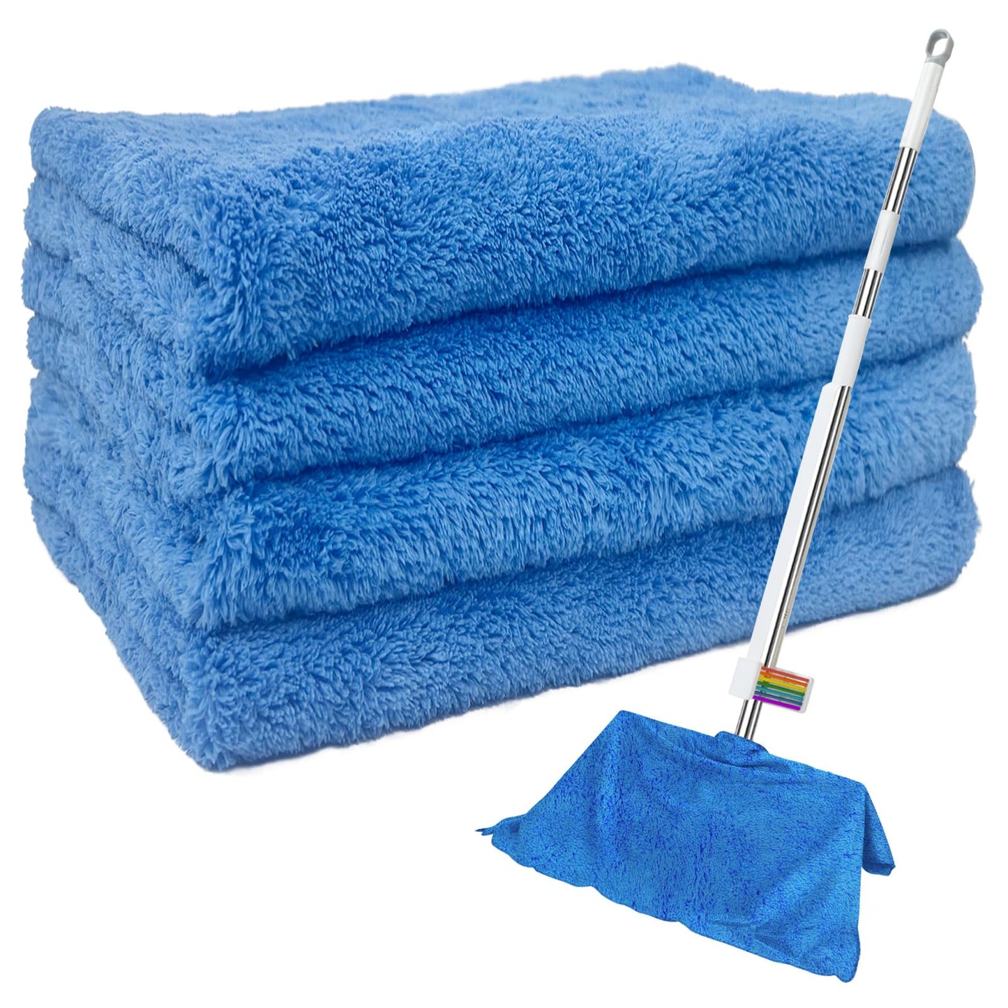 CODOHI 4 Pcs Extra Large Microfiber Cleaning Cloth, 30"x20" Washable Reusable Floor Cloth for Squeegee Mop House Floor Kitchen Car Window Highly Absorbent, Lint and Streak Free