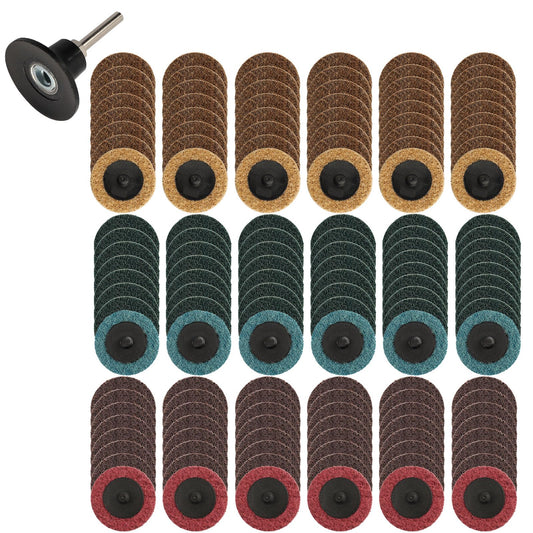 150Pcs 2 Inch Sanding Discs, Nylon Surface Conditioning Discs, Quick Change Sanding Disc with a 1/4 Inch Holder for Die Grinder Sanding Disc Surface Polishing, Deburring, Rust Removal