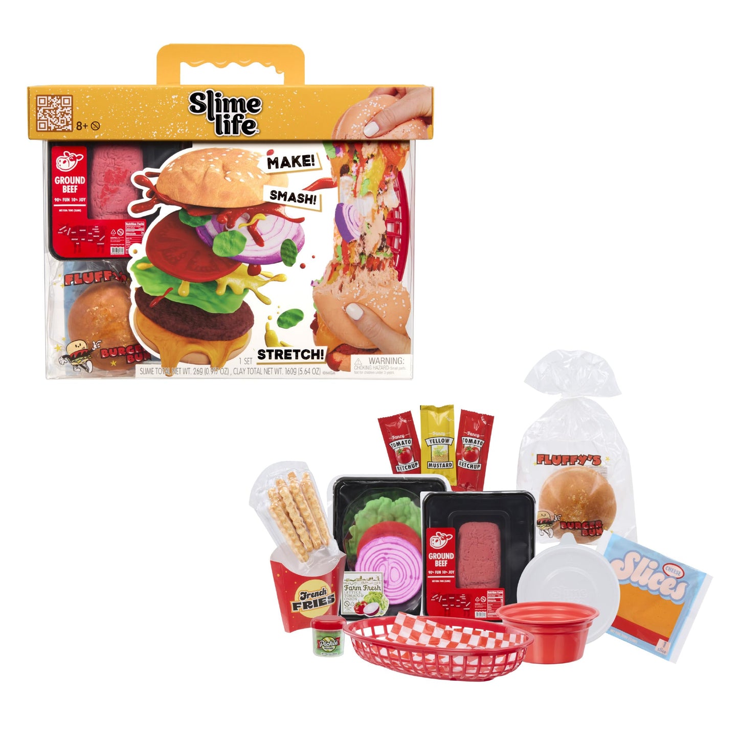 Slime Life Cheeseburger DIY Slime Kit - Unboxing Ingredients to Make, Smash, and Stretch Your Food Slime, Ages 8+