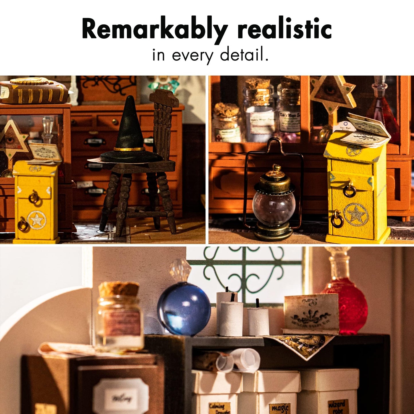 Rolife DIY Miniature Dollhouse Kit-Tiny House DIY Kit for Adults and Kids-1:20 Miniature House Kit-Miniature Things Hobbies for Women and Men-Halloween/Christmas Decorations/Gifts-LED Book Nook Kits