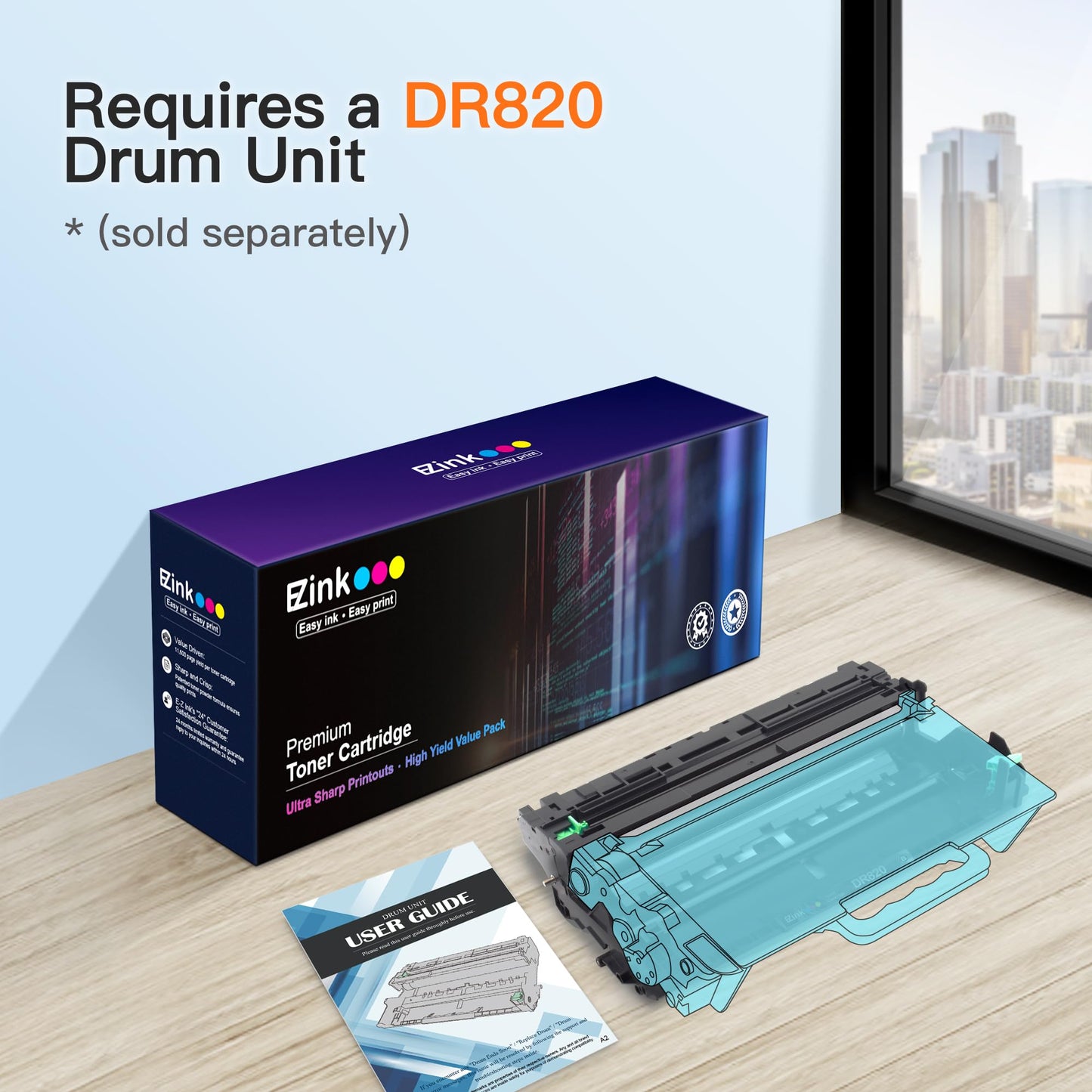 E-Z Ink DR 820 DR820 DR-820 Drum Unit Replacement 2 Pack for DR820 Drum Unit use with MFC-L5900DW HL-L6200DW HL-L5100DN MFC-L5800DW MFC-L5700DW HL-L5200DWT MFC-L6700DW