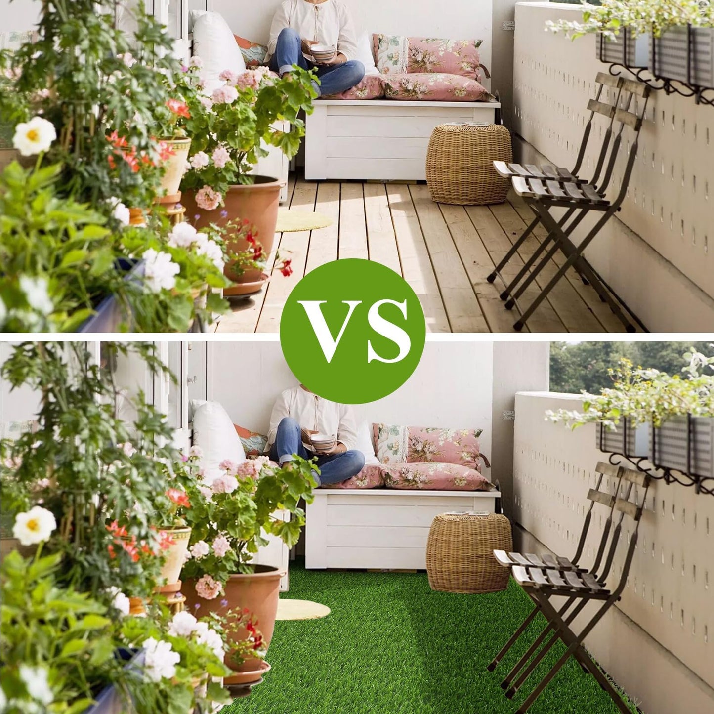 HEBE Artificial Grass Turf Rug Grass Mat 4 x 6 Ft Dog Pee Pads Potty Training Rug with Drainage Holes Fake Grass Patch Turf Carpet Door Mat for Dog Pets Patio Lawn Landscape Balcony