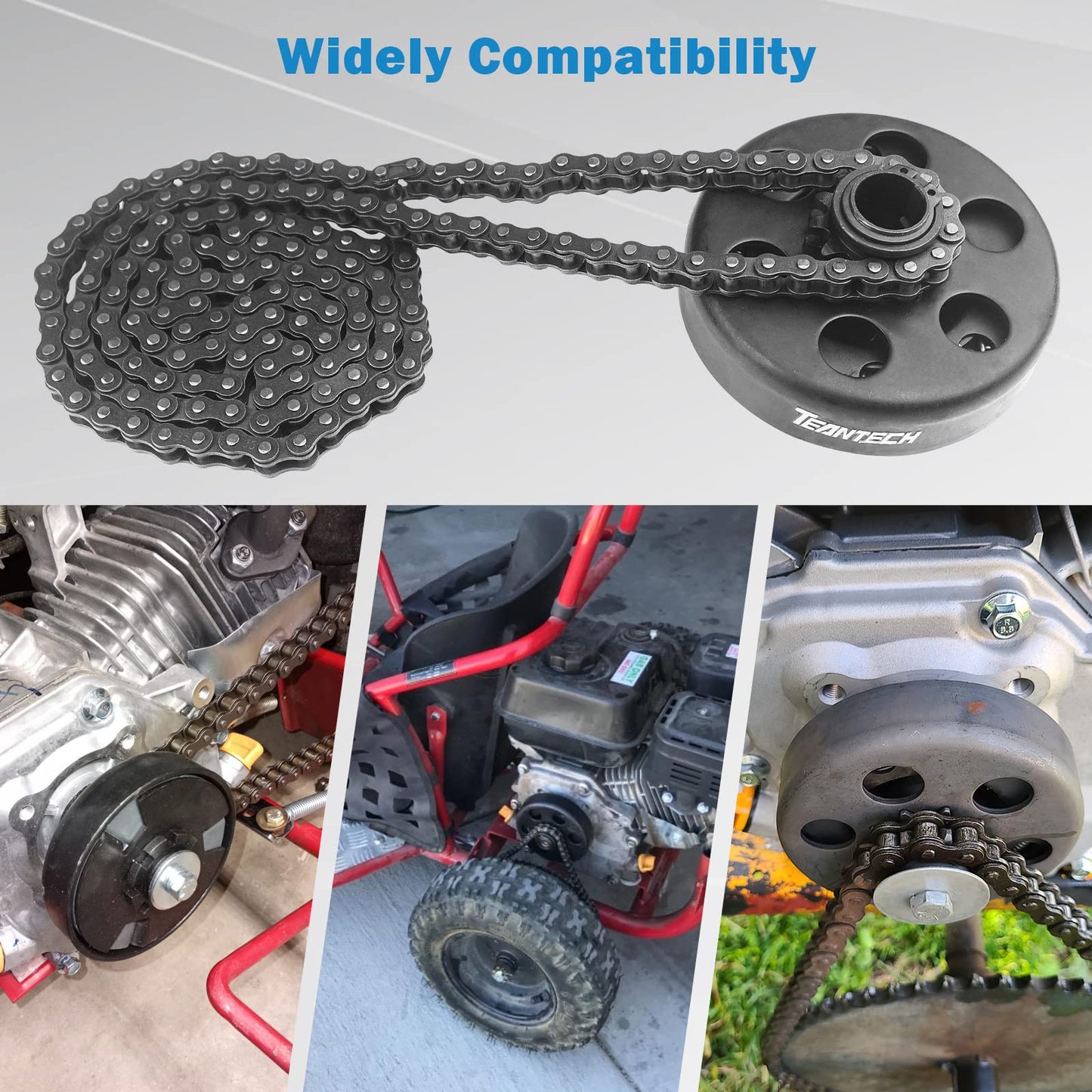 Go Kart Clutch 3/4" Bore 12T with #35 Chain Centrifugal Clutch and Chain for Go Kart Minibike Honda Kart Engines