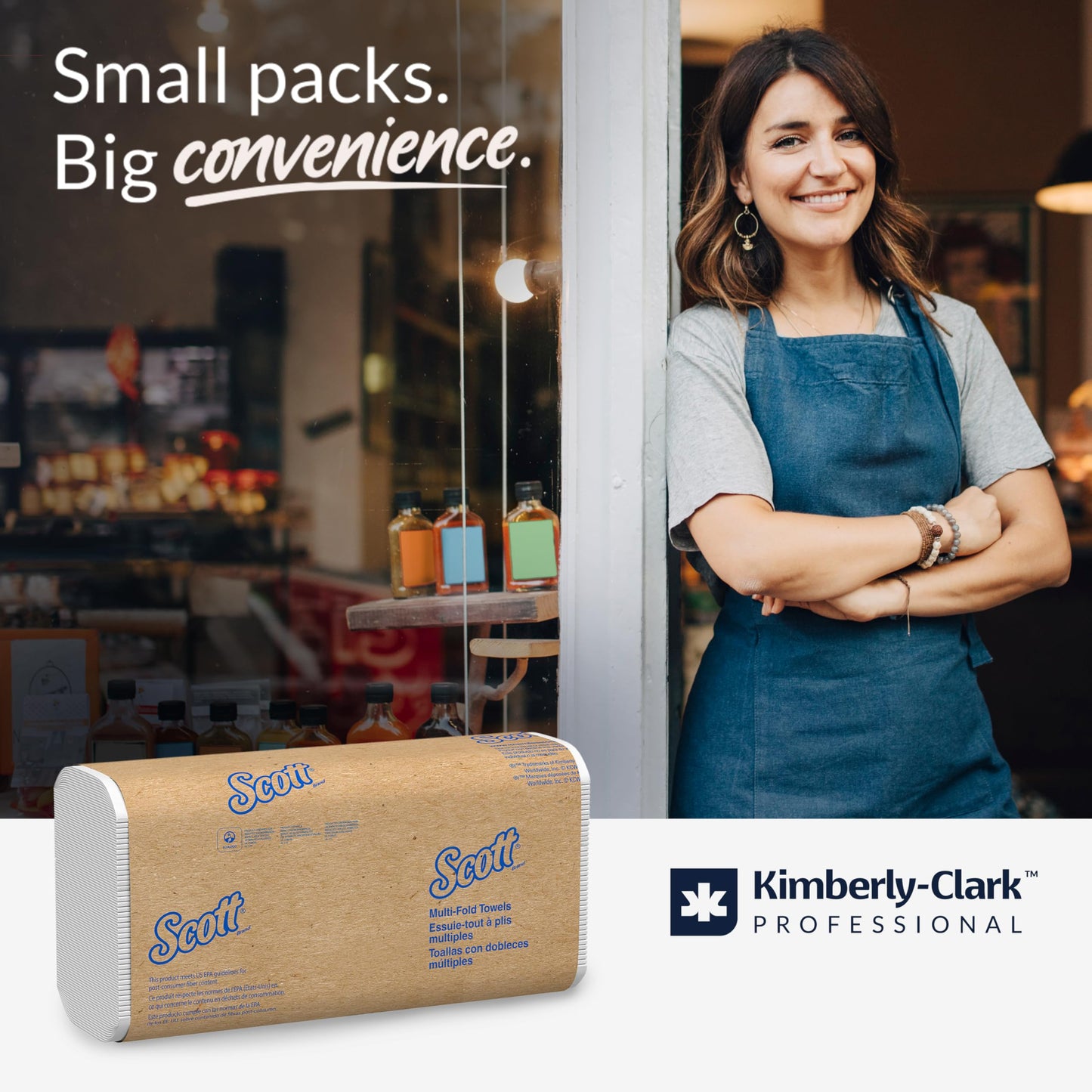 Scott Professional Universal Multifold Paper Towels, Bulk (03650), Absorbency Pockets, 9.2"x9.4", Compressed, Compact (250 Sheets/Pack, 12 Packs/Case, 3,000 Sheet Total)