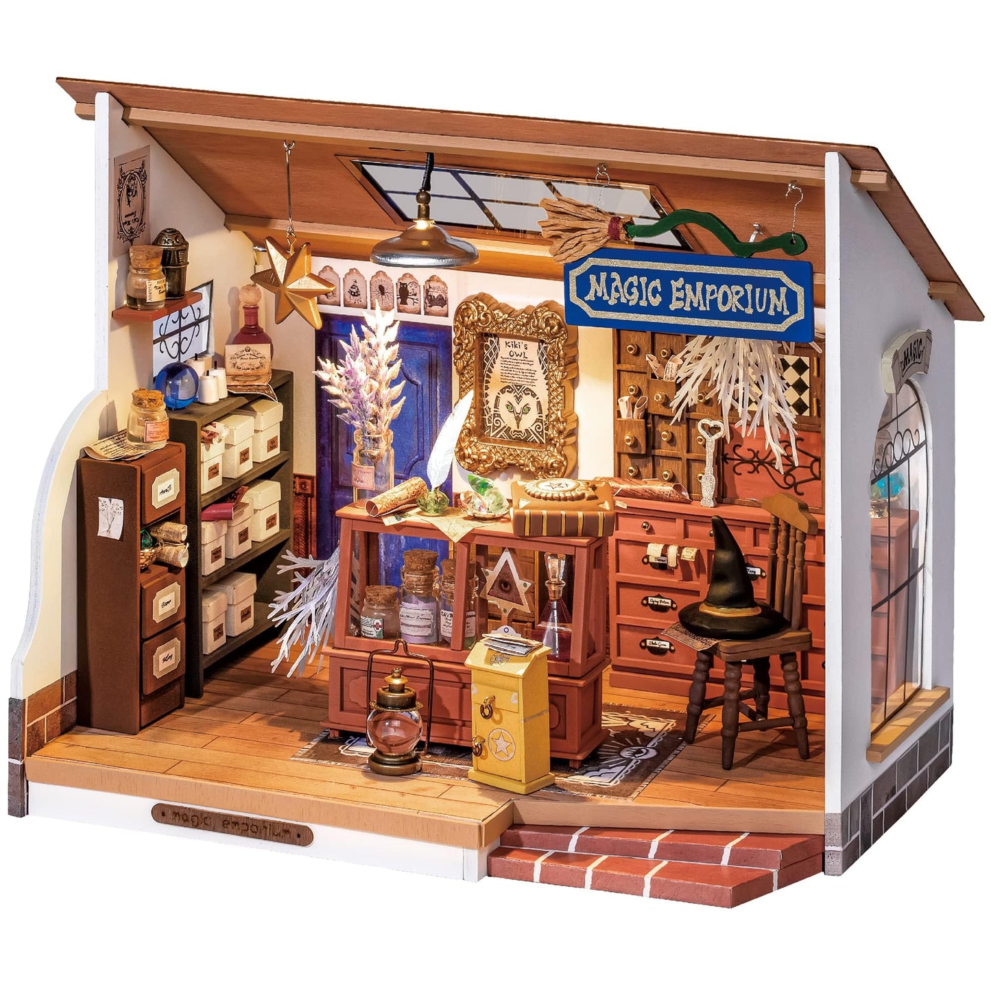 Rolife DIY Miniature Dollhouse Kit-Tiny House DIY Kit for Adults and Kids-1:20 Miniature House Kit-Miniature Things Hobbies for Women and Men-Halloween/Christmas Decorations/Gifts-LED Book Nook Kits