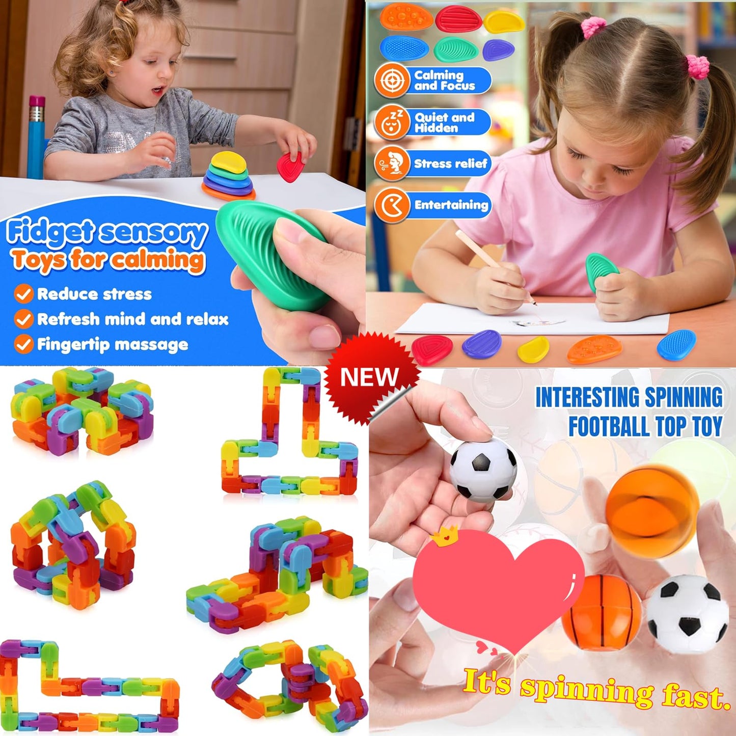 HANLAYYDS 150Pcs Fidget Toys Set, Sensory Pop Stress Relive Toys for Kids Adults Boys and Girls ADHD Anxiety Autism - Pinata Stuffers, Party Favors, Classroom Stress Relief Prizes (A-150Pcs)