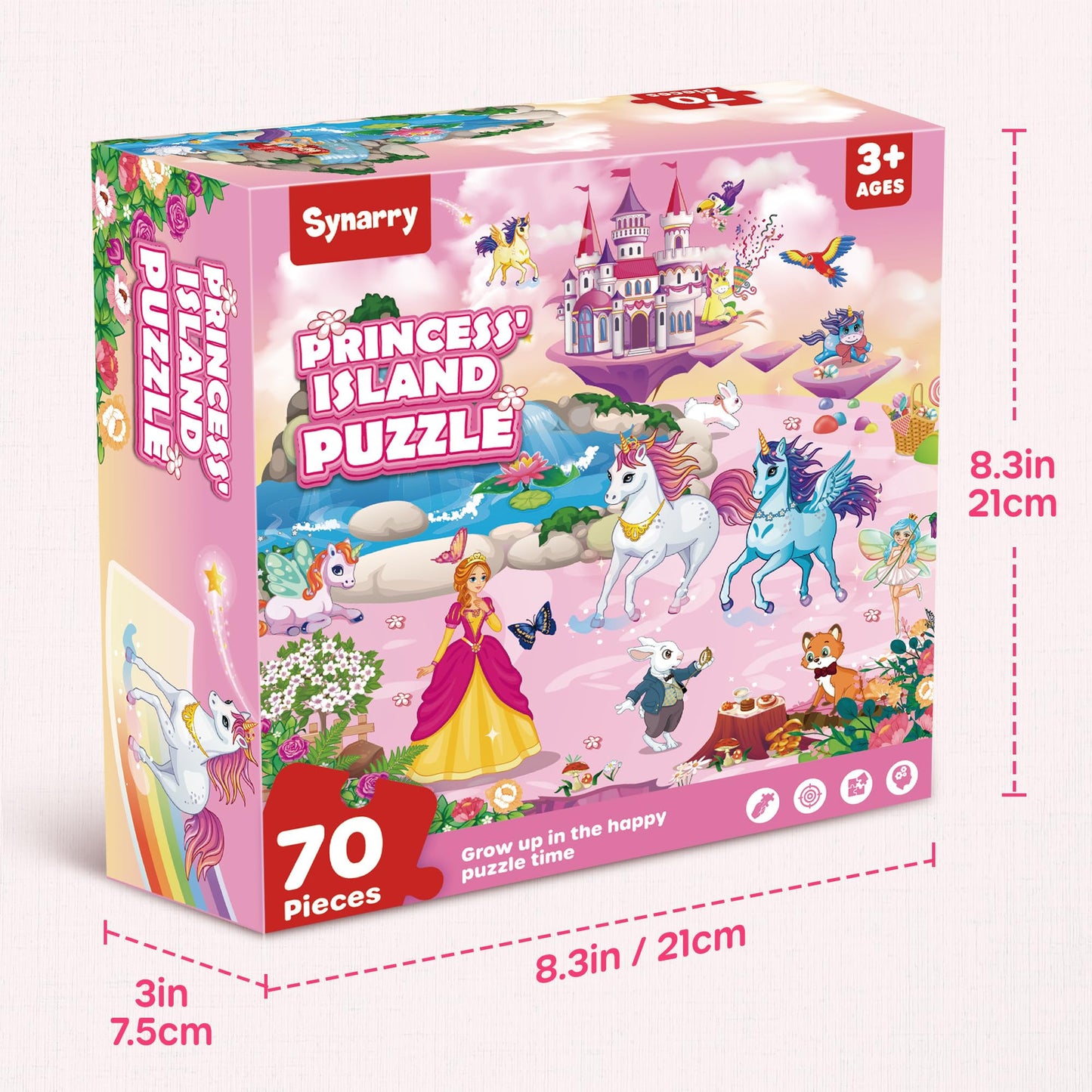 SYNARRY Floor Puzzles for Kids Ages 4-6, Large 70 Piece Unicorn Princess Fairy Puzzles for Kids 3-5, Girls Puzzles for Kids 4-8 Years Old, Preschool Toys for 3 4 5 6 7 8 Years Old Girls