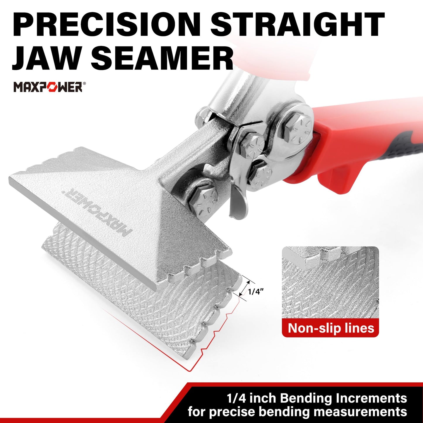 MAXPOWER Sheet Metal Hand Seamer, 2-Pack 3 Inch and 6 Inch Straight Jaw Sheet Metal Bender Tools with Ergonomic Handle