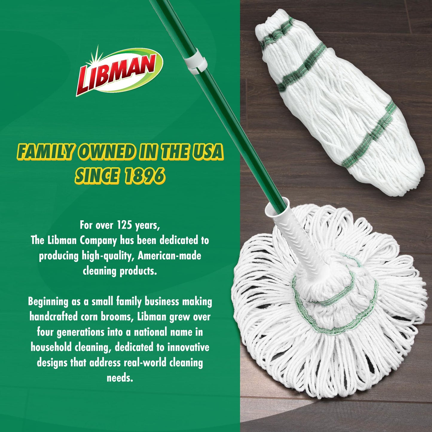 Libman Tornado Mop Refill, Direct Replacement Head for Libman Self Wringing Twist Mop, Cotton, Machine Washable, 3 Pack