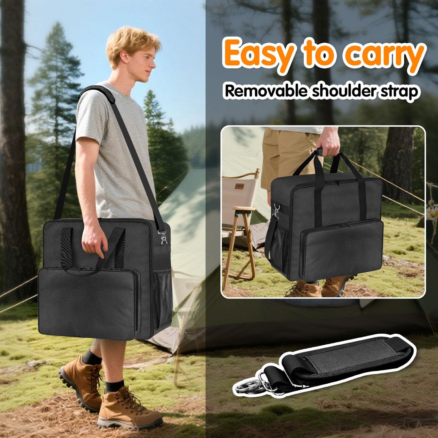 BOHEMIABY 2025Thermal Slushie Machine Carrying Bag, Large Portable Slushie Carrying Case for Ninjaa Fs301 & Fs300, Large Opening Design, Thick Padding, Removable Shoulder Strap, Accessory Bag (Black)
