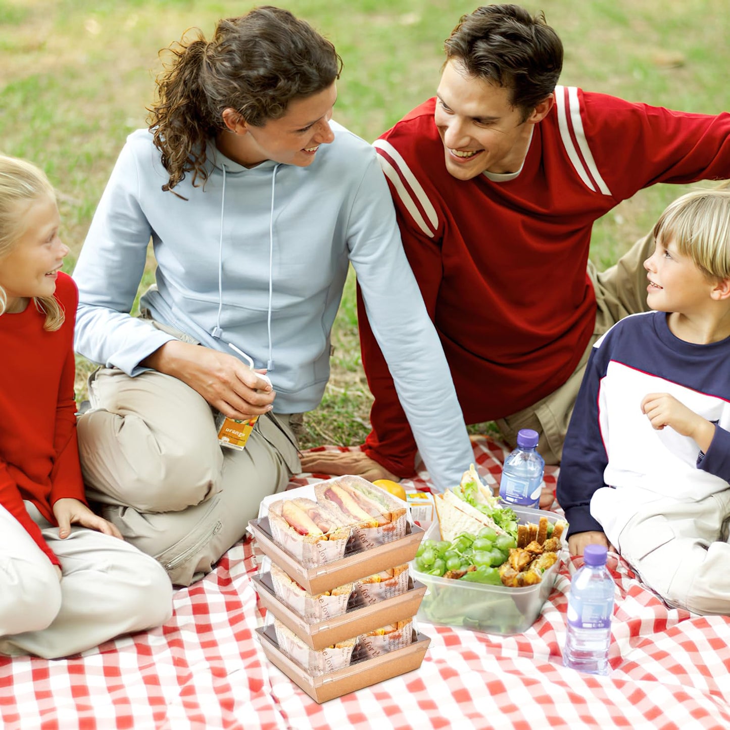 100 Pack Charcuterie Boxes with Clear Lids, Disposable Paper Sandwich Boxes,Square To Go Containers for Bakery Desserts, Strawberries, Cake Slice and Cookies