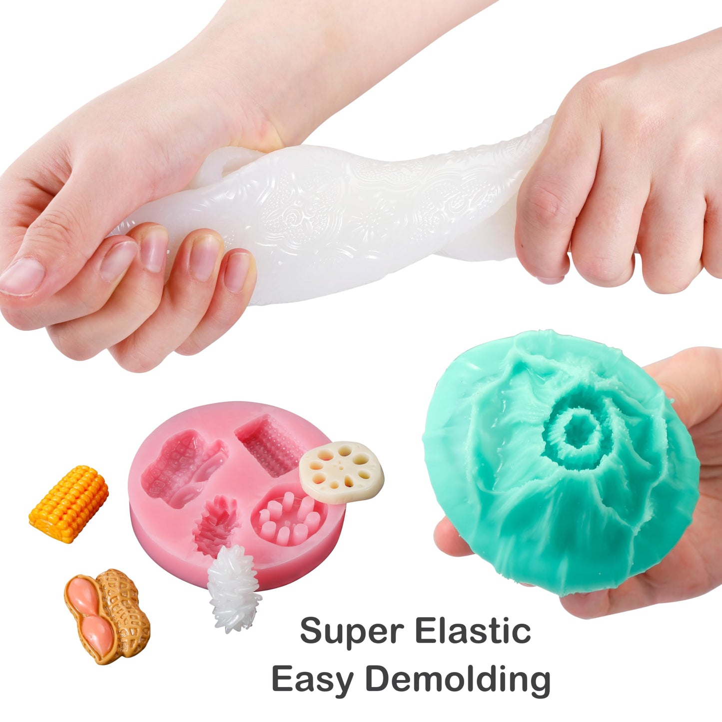 BBDINO Silicone Mold Making Kit, Super Elastic Liquid Silicone for Mold Making Clear 2.42lb(38.8oz), 3h Fast Cure Molds Maker Silicon for Casting Molds of Resin/Silicon/Candle/Soap etc.