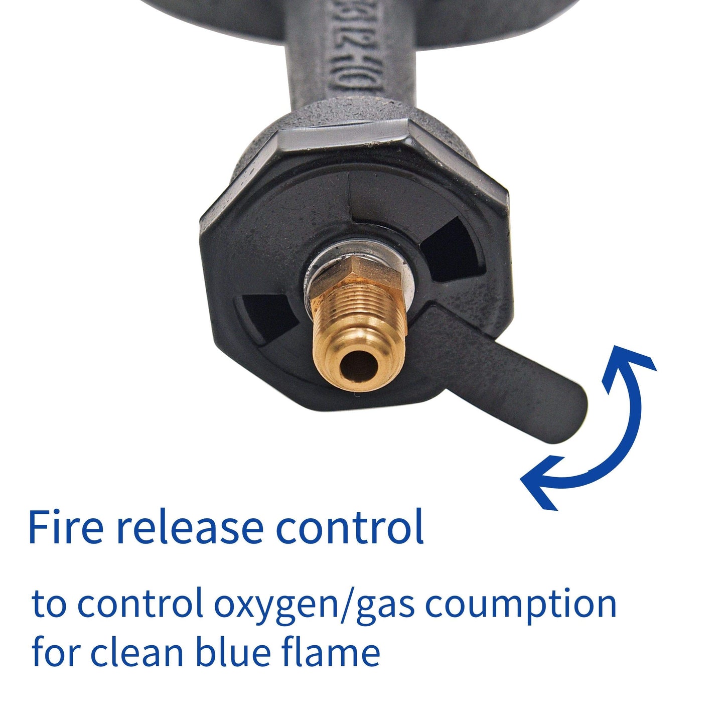 ARC G20S Heavy Duty Cast-Iron Burner Head up to 65,000 BTU, 0-20 PSI High Pressure Adjustable Propane Regulator Hose Set with Tools, Stainless Steel Hose, 5.5" Burner Head