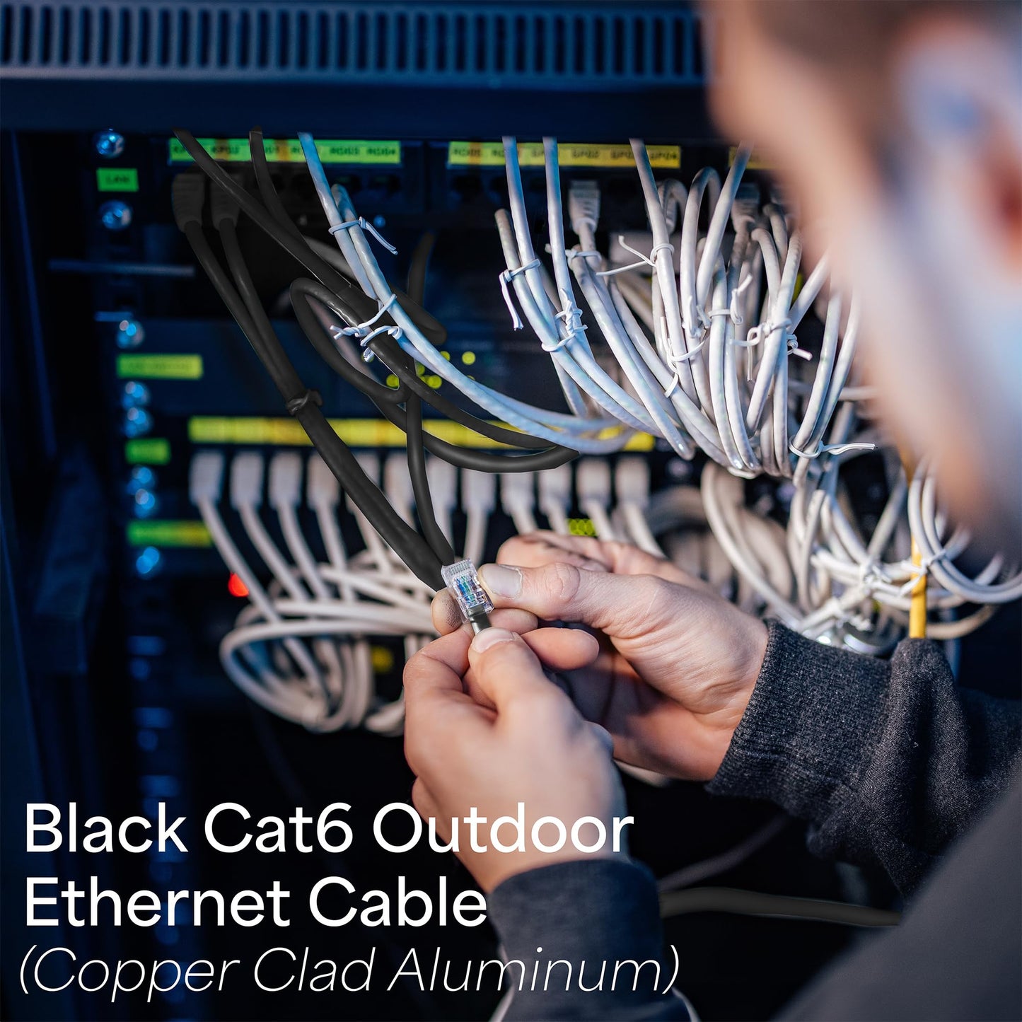 VIVO Waterproof 250ft Bulk Cat6 Wire, CCA Ethernet Cable, 23 AWG, UTP Pull Box, Outdoor Direct Burial, Black, CABLE-V019