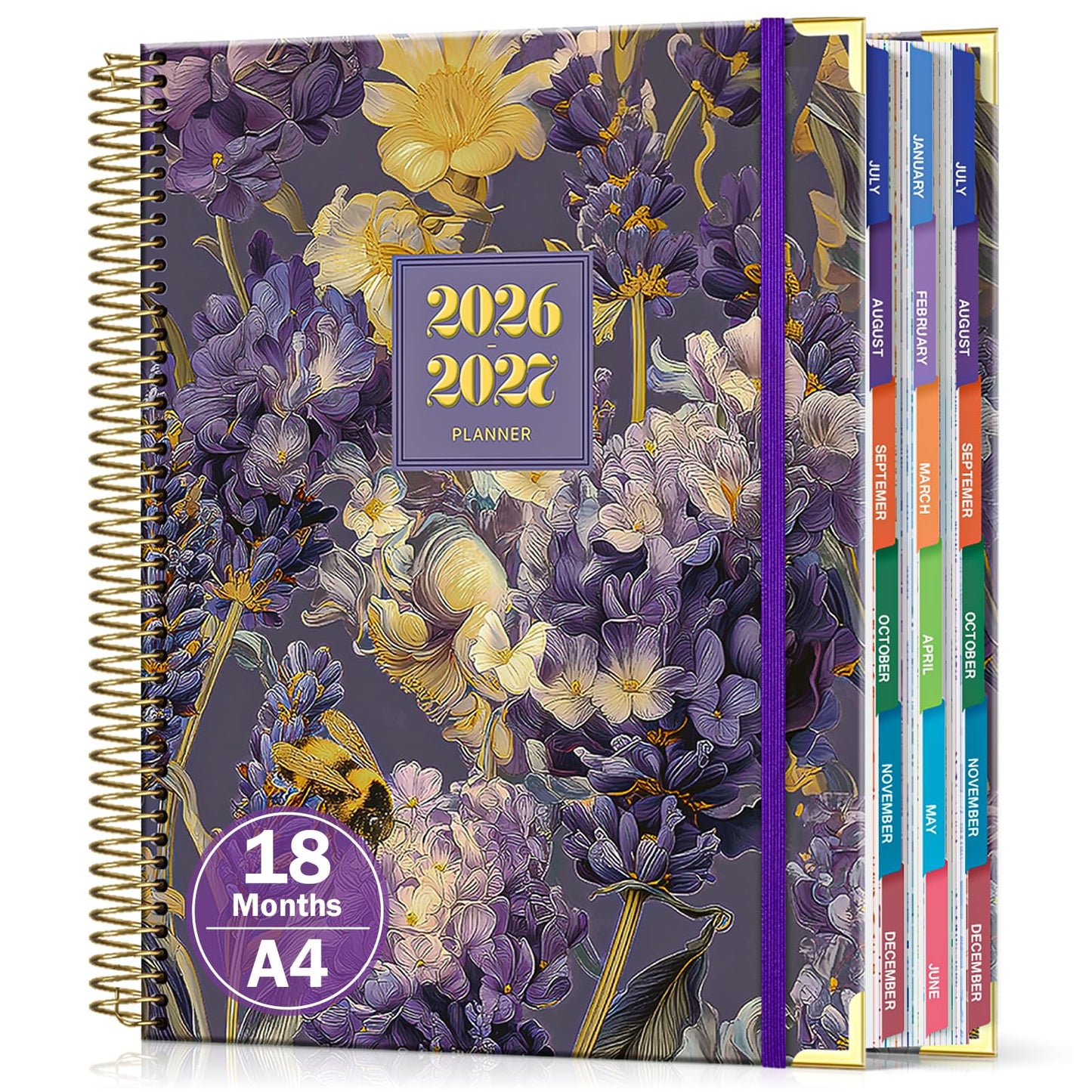 Planner 2026-2027, 8.5" x 11" Academic Planner Jul 2026 - Dec 2027, 18 Month Planner Weekly and Monthly, Hardcover Calendar Planner with Large Laminated Tabs, No Bleed Paper, Pockets for Women Teacher