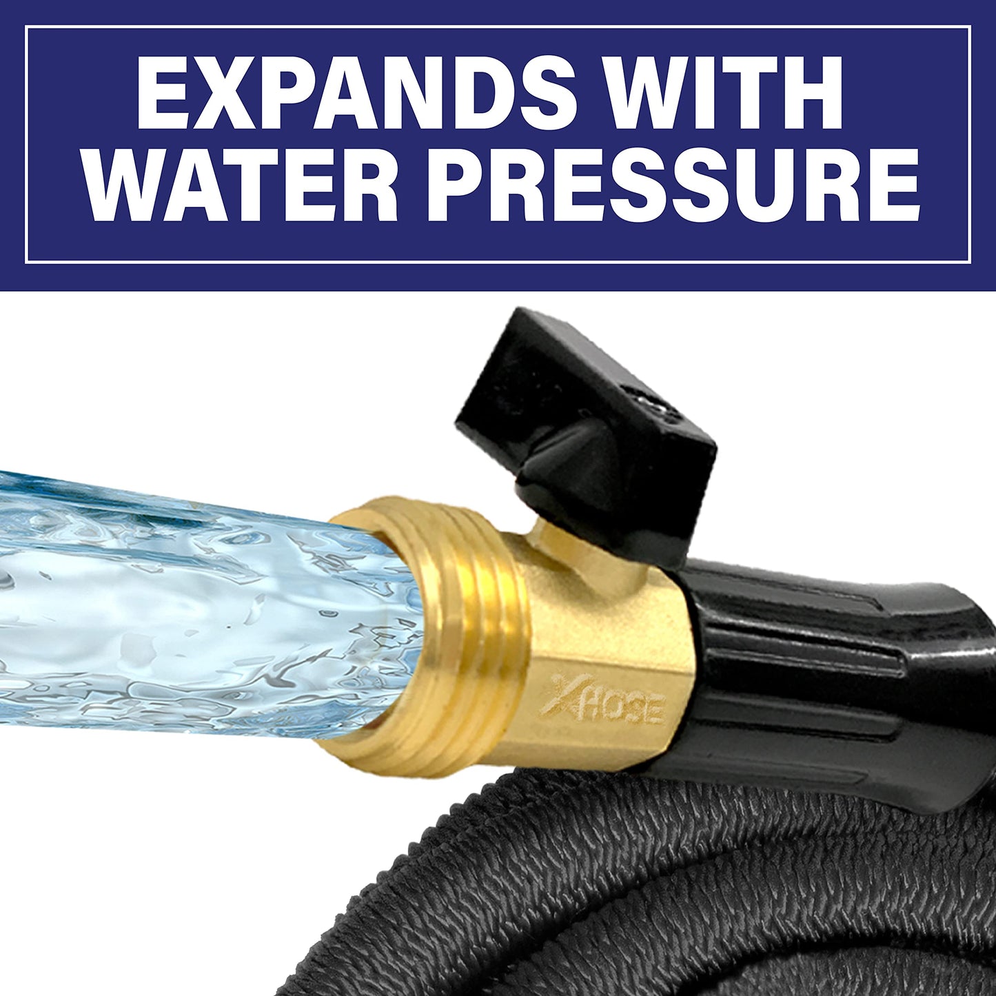X-Hose Pro Expandable Garden Hose 25Ft, Heavy Duty Lightweight Retractable Water Hose, Flexible Hose, Weatherproof, Crush Resistant Solid Brass Fittings, Kink Free Expandable Hose as Seen on TV
