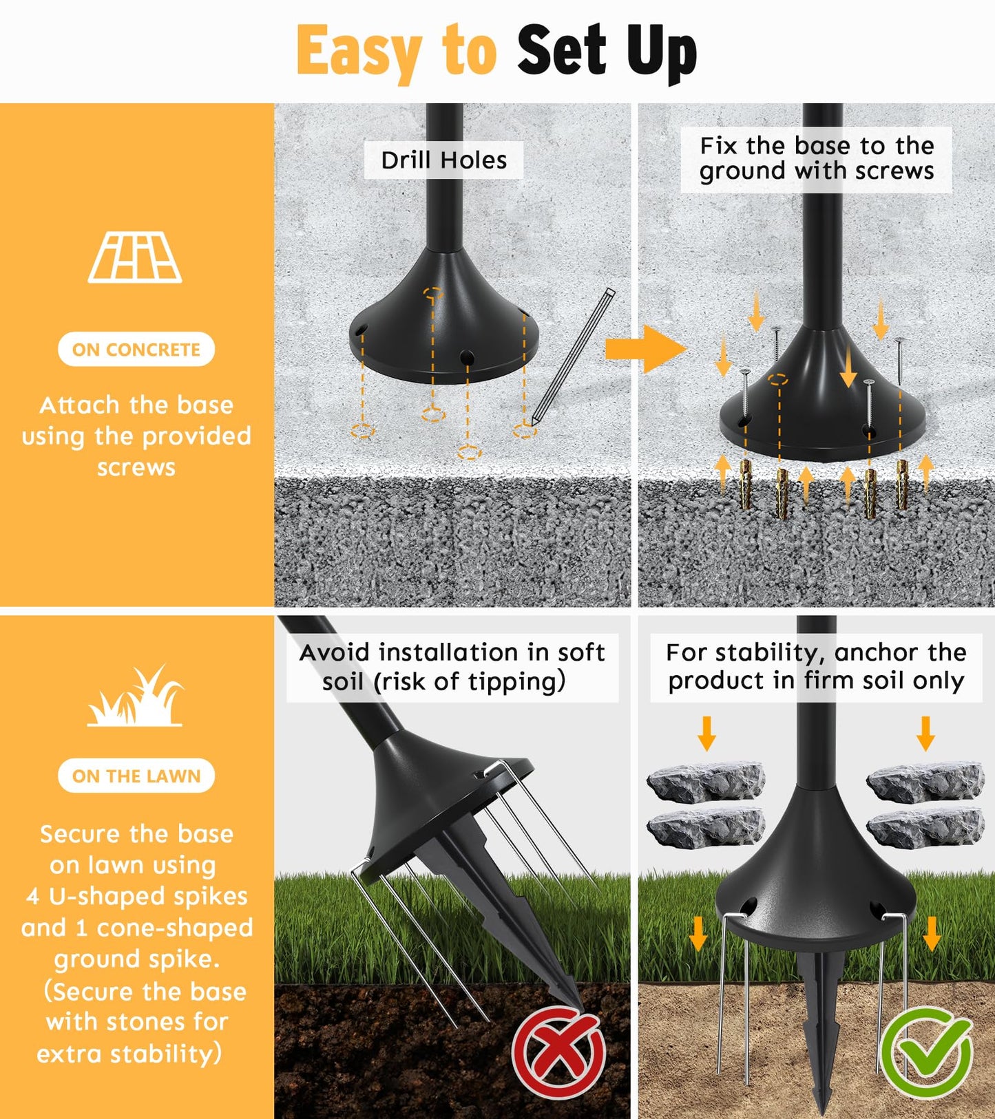 63" Solar Lamp Post Light 2 Pack, Solar Light Posts for Outside Waterproof, Outdoor Lamps for Patio, Backyard, Front Porch Decor, Warm White, Replaceable Bulb