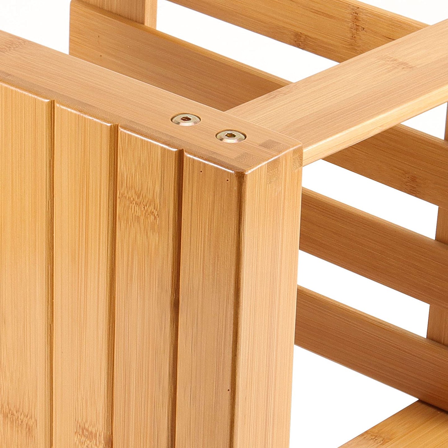 HOIGON 2 Pack 13 Inches Bamboo Step Stool with Storage Shelf, Wooden Foot Stool for Home Garden Bathroom, Heavy Duty Stepping Stool for Adults with Non-Slip Pads, Natural Bamboo, Tabouret Marche Pied