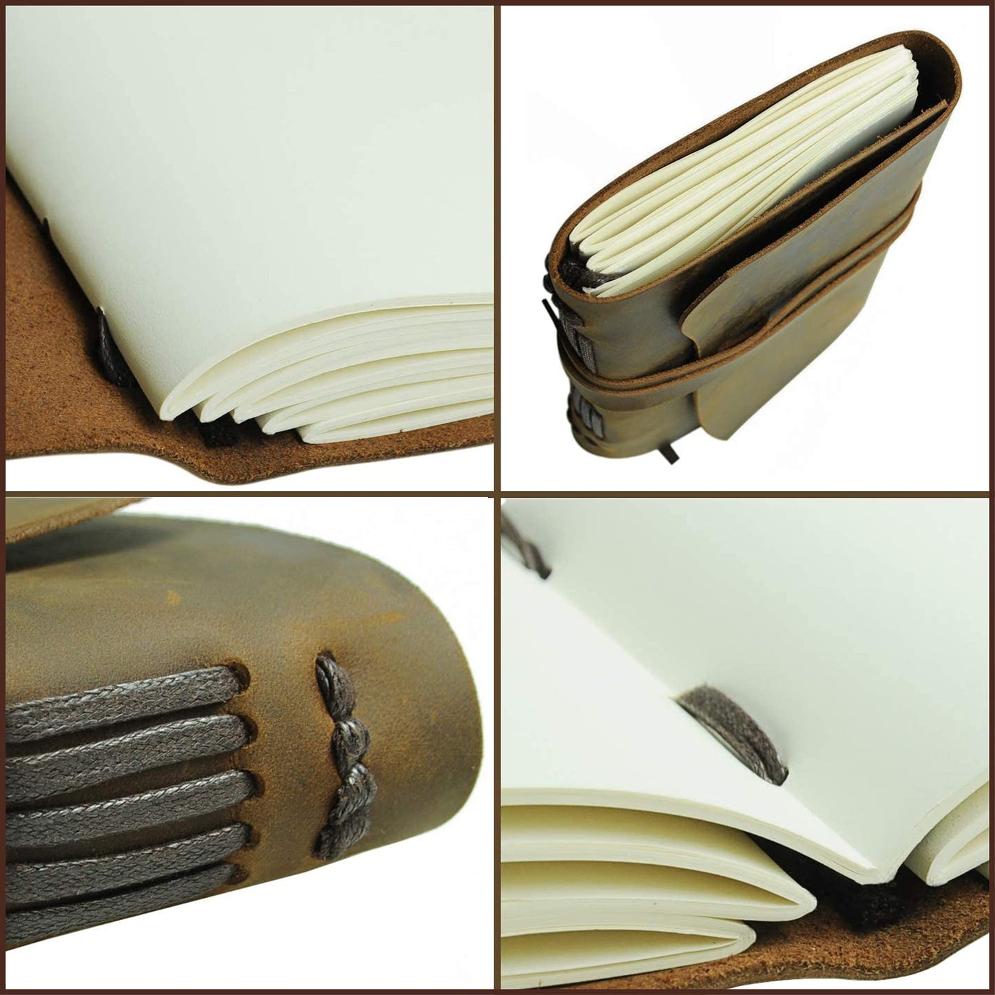 Leather Bound Journal for Men and Women, Handmade Gift Set with Genuine Leather Bookmark and Stylish Pen, Vintage and Classic, Notebook, Sketchbook, Planner, Journal and Diary (300 Pages) (7x5")