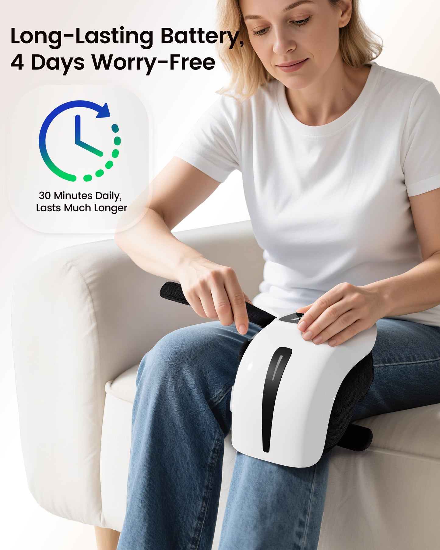 CILI Cordless Knee Massager with Heat & Vibration,Heated Knee Brace with 3 Heat & 3 Vibration,Knee Support for Knee with Low-Noise,Heated Knee Massager,Gift for Dad, Mom, Men, Women