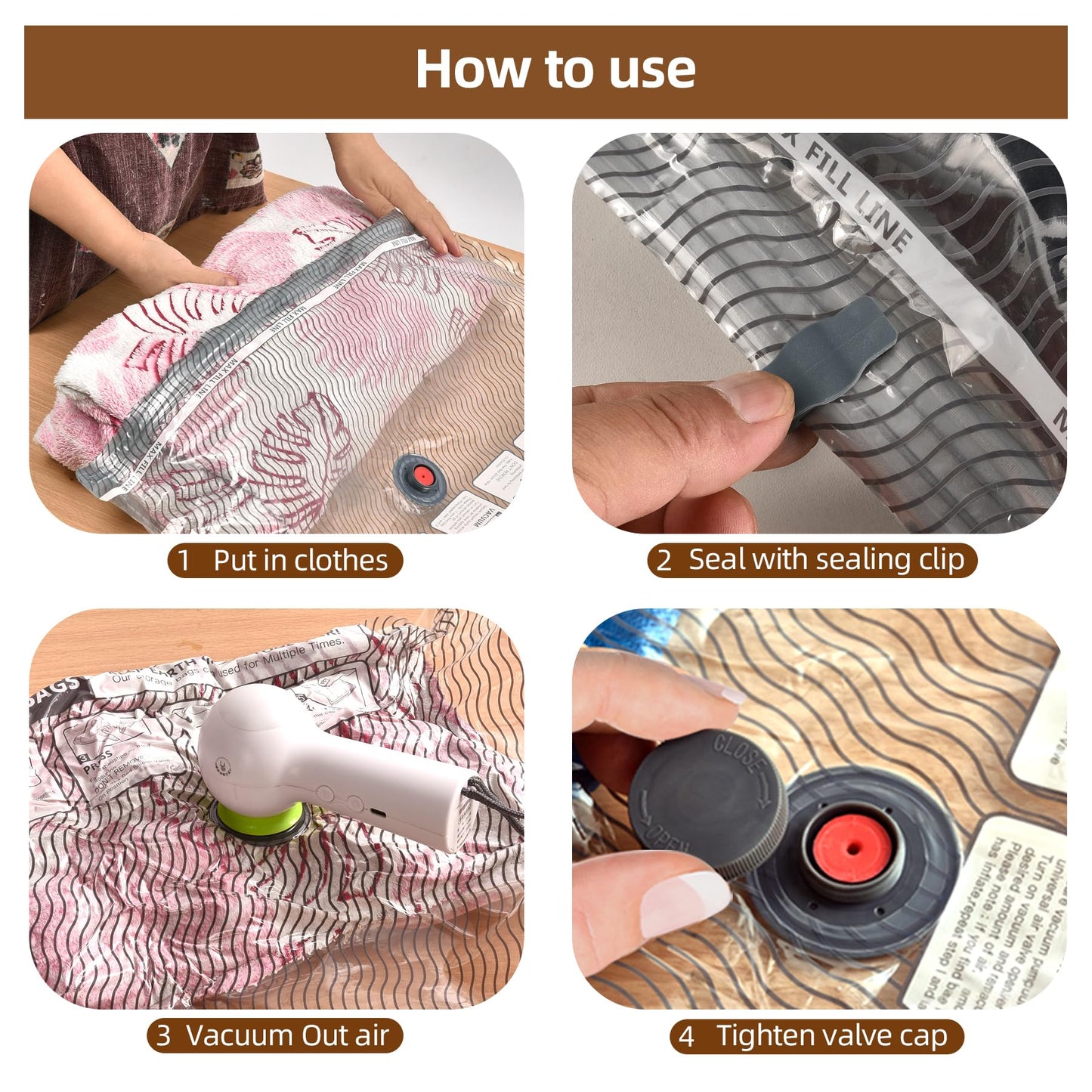 18 Pack Travel Vacuum Bags for Clothing,Compression Seal Packing Cubes for Suitcase Backpack,Vacuum Seal Bags for Clothing,Carry-on Size Space Saver Storage Bags 80% for Travel & Home(No pump)