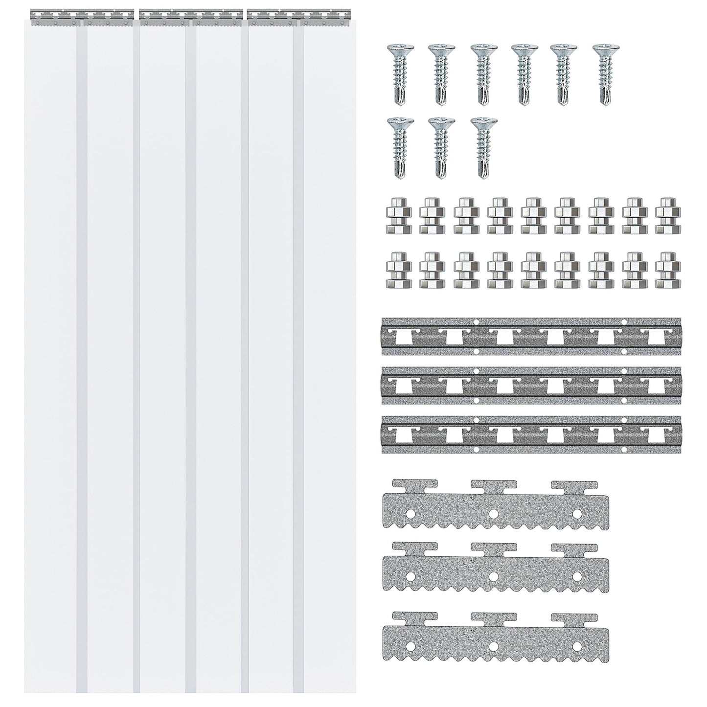 tonchean 6PCS PVC Strip Curtain, High Clear Curtain, Door Curtain, Plastic Door Strips for Garage Coolers Warehouse Storeroom Livestock Shed 78.7'' H x35.4''L