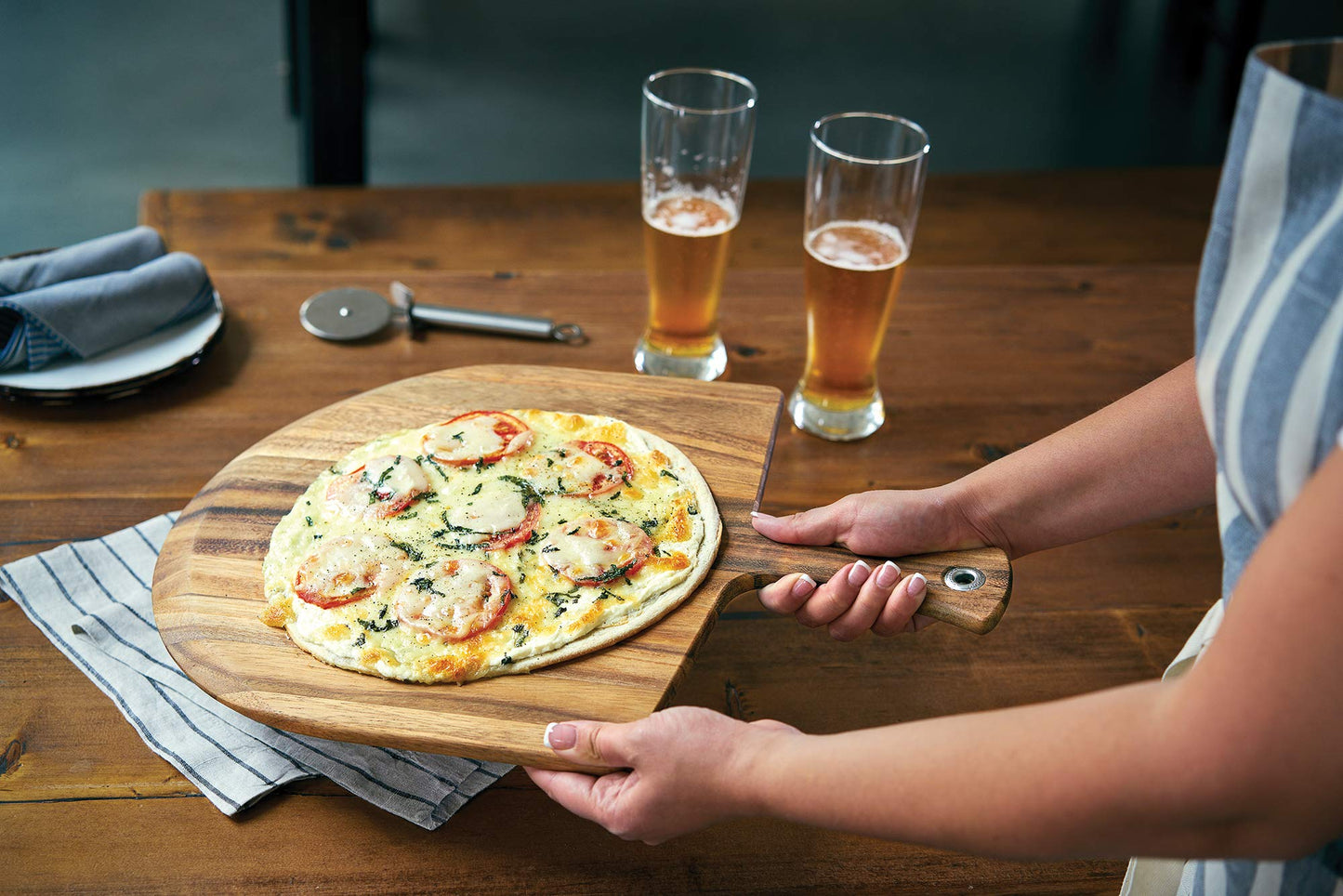 Ironwood Acacia Wood Peel, Napoli Pizza Paddle, 14" x 20"
