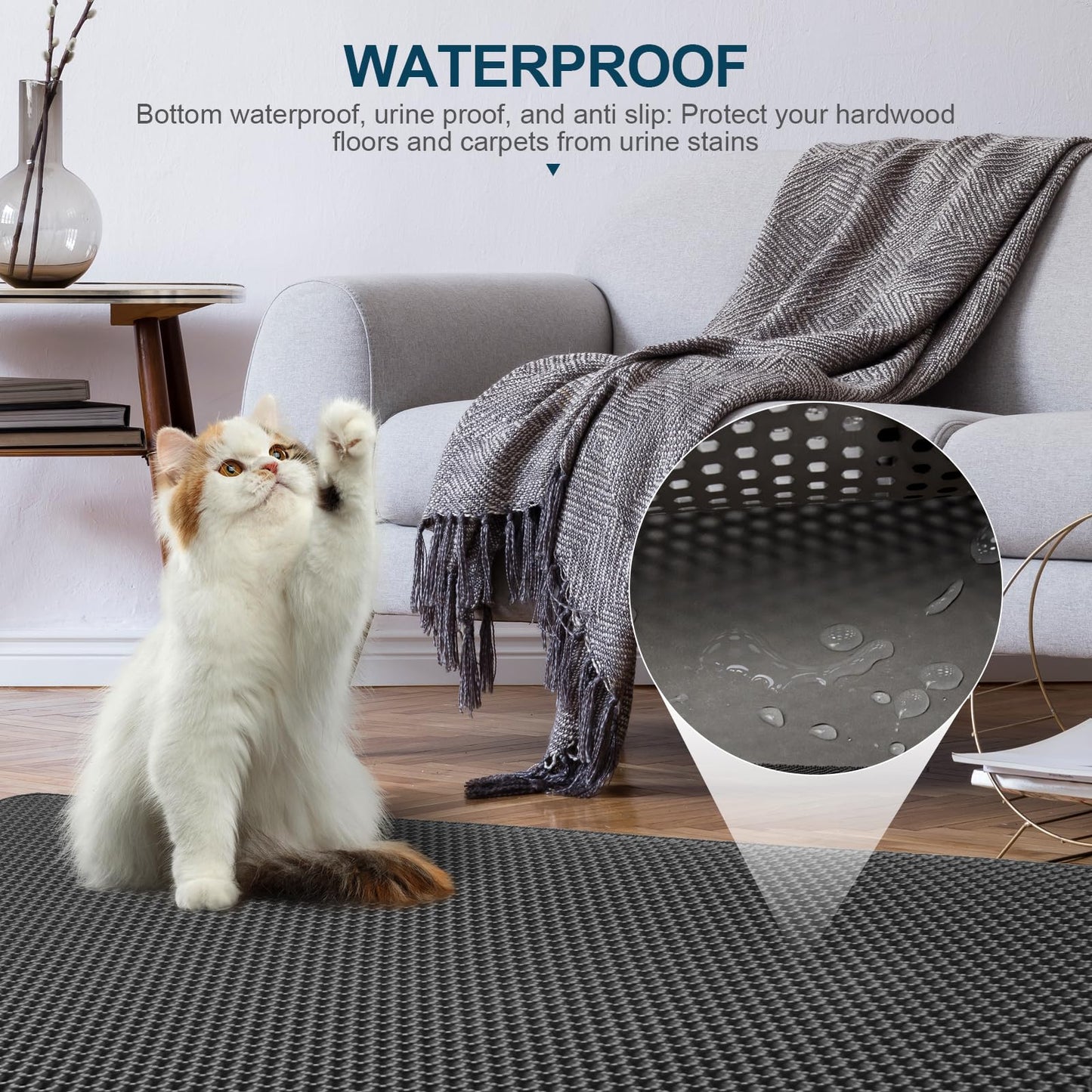 ZuHucpts Large Cat Litter Mat Trapper -120 x 70cmPack of 1 Honeycomb Double Layer Litter Mat -Traps Messes, Easy Clean and Durable, Non Toxic Trapper Rug Suitable for Litter Tray