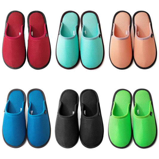 BUGUKI House Slippers for Guests Non-Disposable Washable Spa Slippers Set Non-Slip Felt Slippers for Spa, Hotel, Party Guest and Travel, T Set of 6 Pairs, 6-14 Women/4-13.5 Men