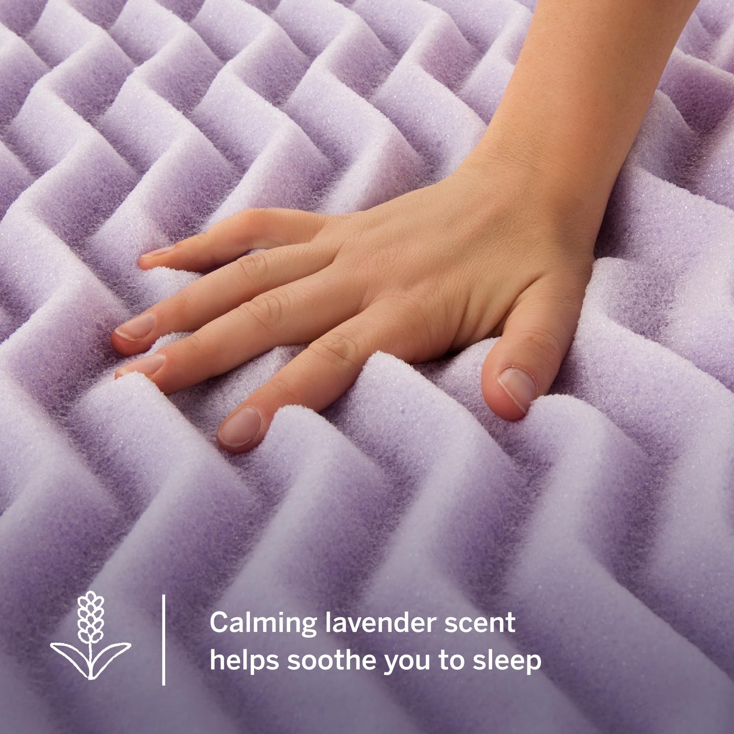 LUCID 2 Inch 5 Zone Lavender Memory Foam Mattress Topper – Calming Lavender – Targeted Convoluted Comfort Zones, Full (LU20FF30ZT)