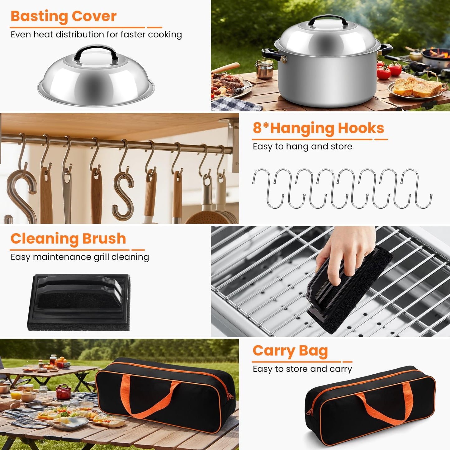 29PCS Griddle Accessories Kit, Flat Top Grill Accessories Set, Flat Top Grill Accessories Tools with Metal Spatula Set, Burger Press, Melting Dome, Scraper, Tongs, Carry Bag for Outdoor BBQ