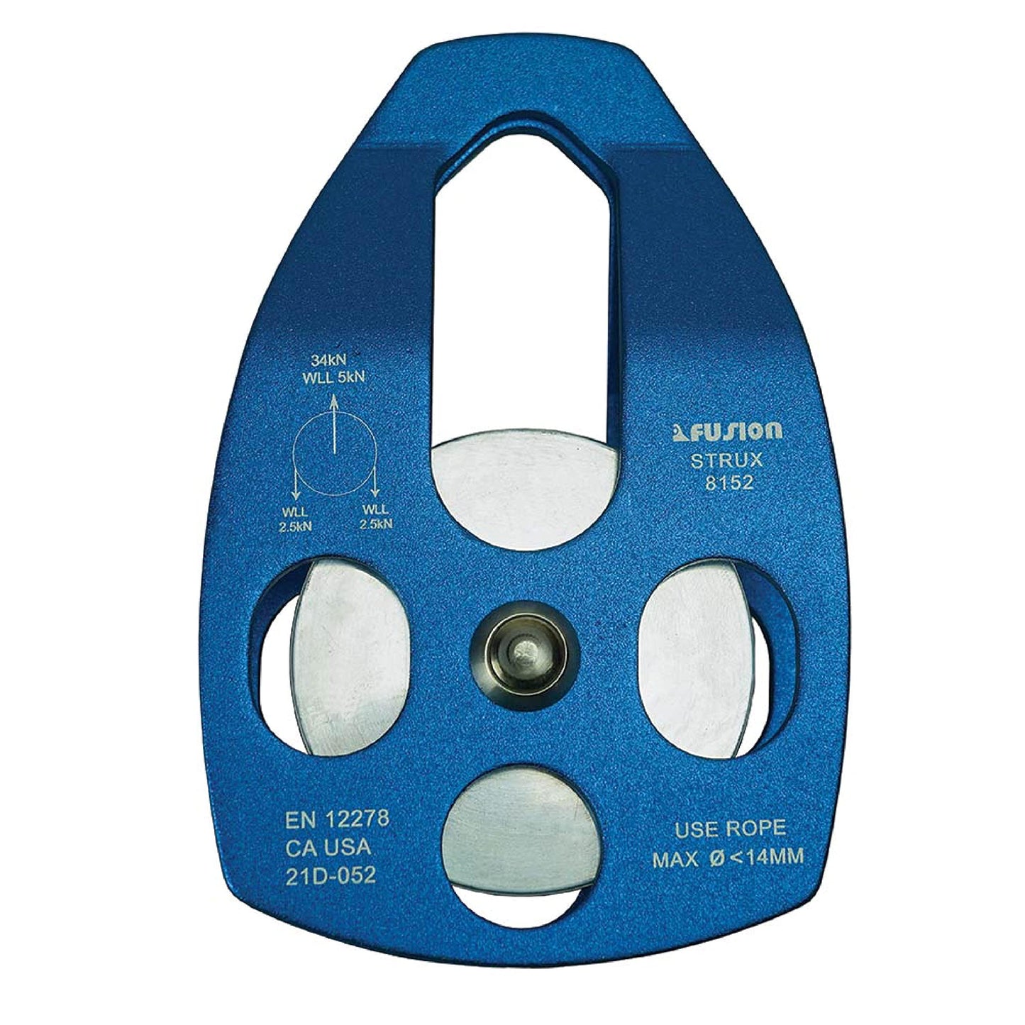 Fusion Climb Strux Aluminum Rescue Side Swing Pulley Blue 34KN