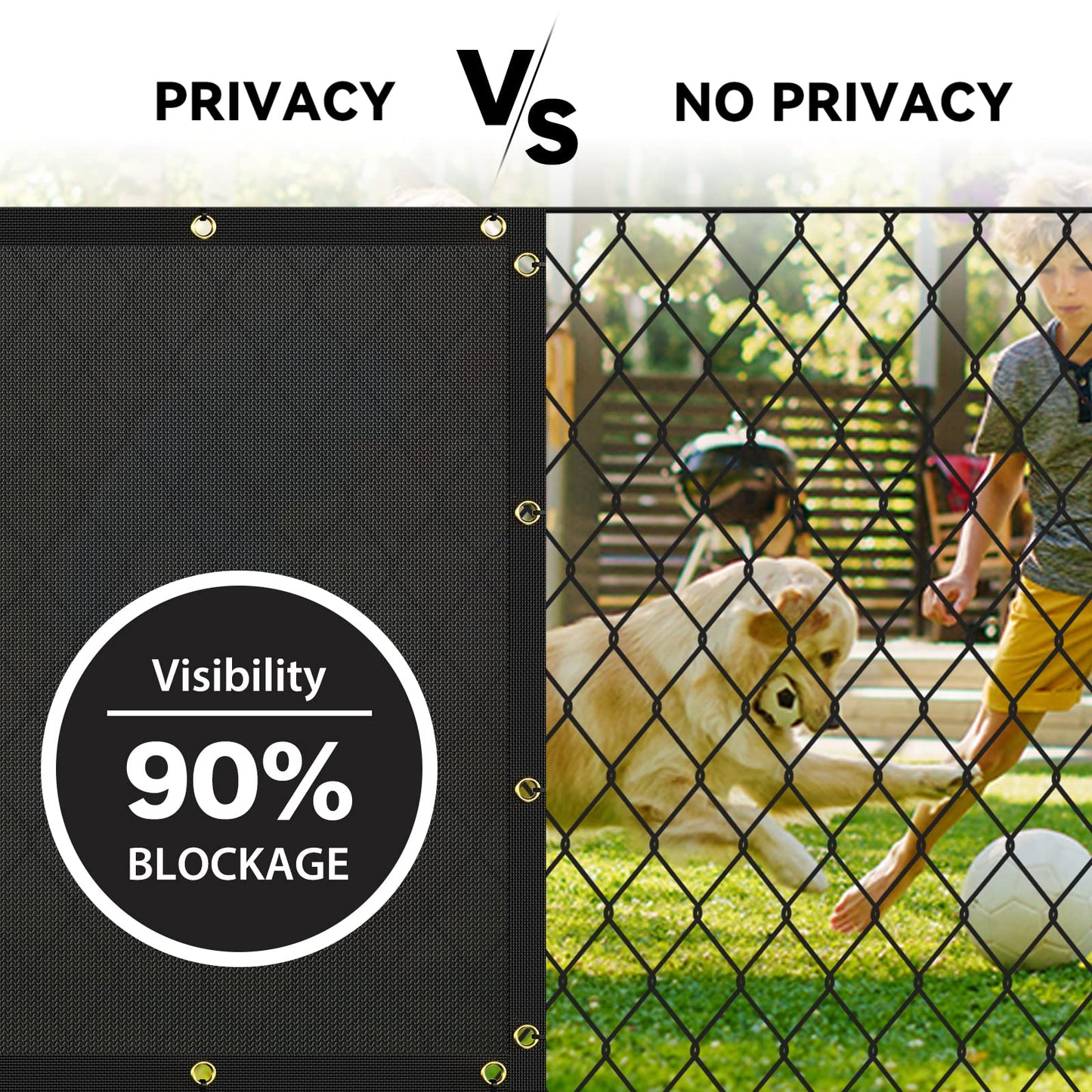 Balcony Privacy Screen, 5' x 25' Fence Screen for Privacy Windscreen, Deck Privacy Fence Porch Covering Patio Screen Fence, Cable Ties Included, Black