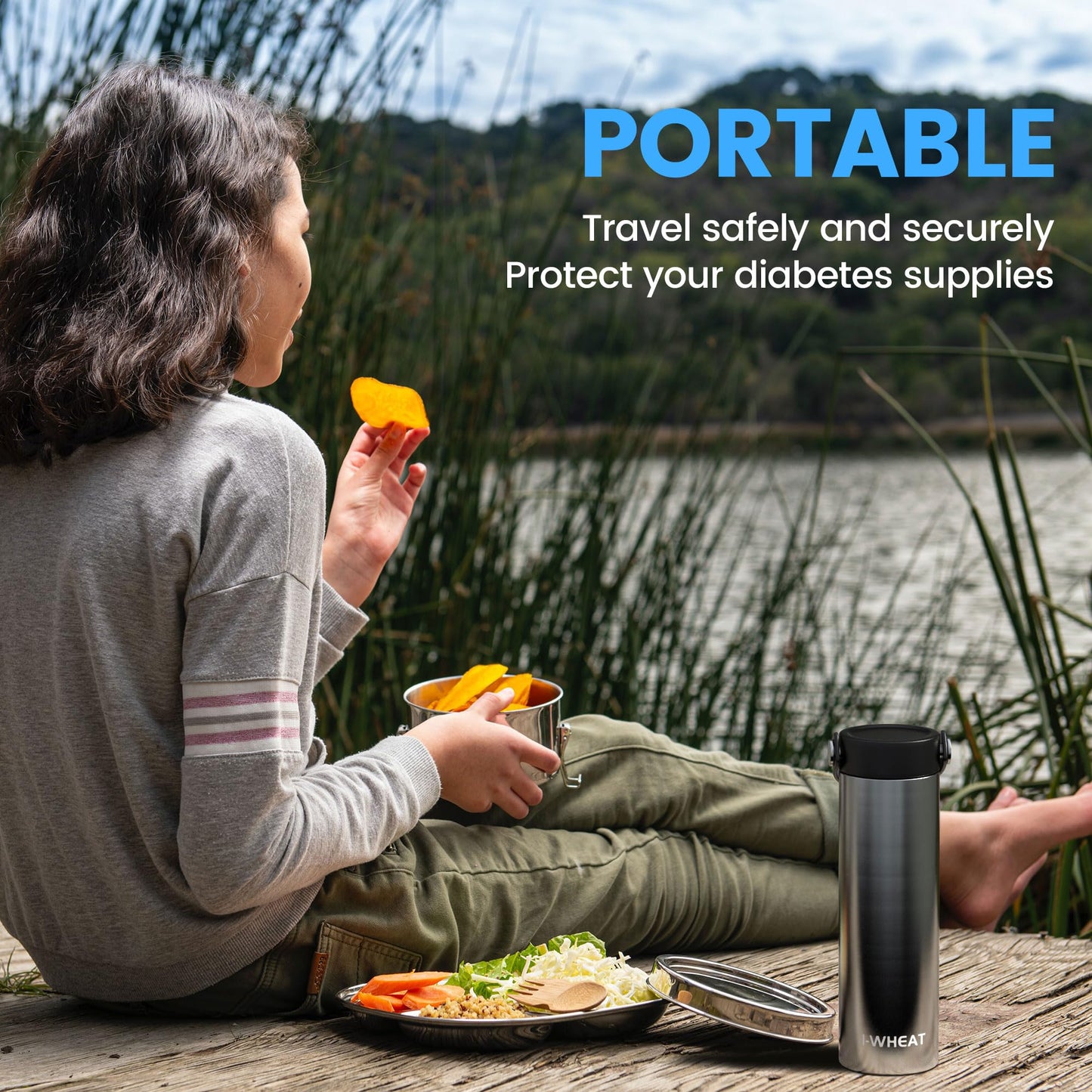 1-WHEAT Insulin Cooler Travel Case 60H 3-5 Pens Diabetic Medication Insulated Organizer Portable Medicine Cooler for Insulin Pen Medical Diabetic Supplies With Ice Packs (Silver)