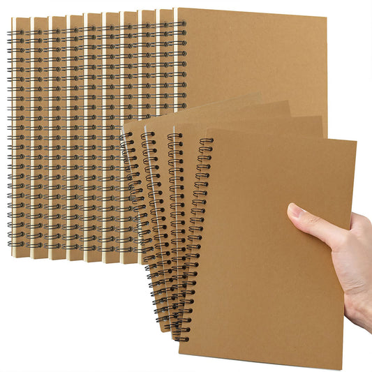 22 Pack Spiral Notebooks,A5 Soft Cover Notebook with Lined Paper,Brown 5.5x8.3 inches Journals Notebooks for Office School Travel,100 Pages/50 Sheets,8mm Ruled