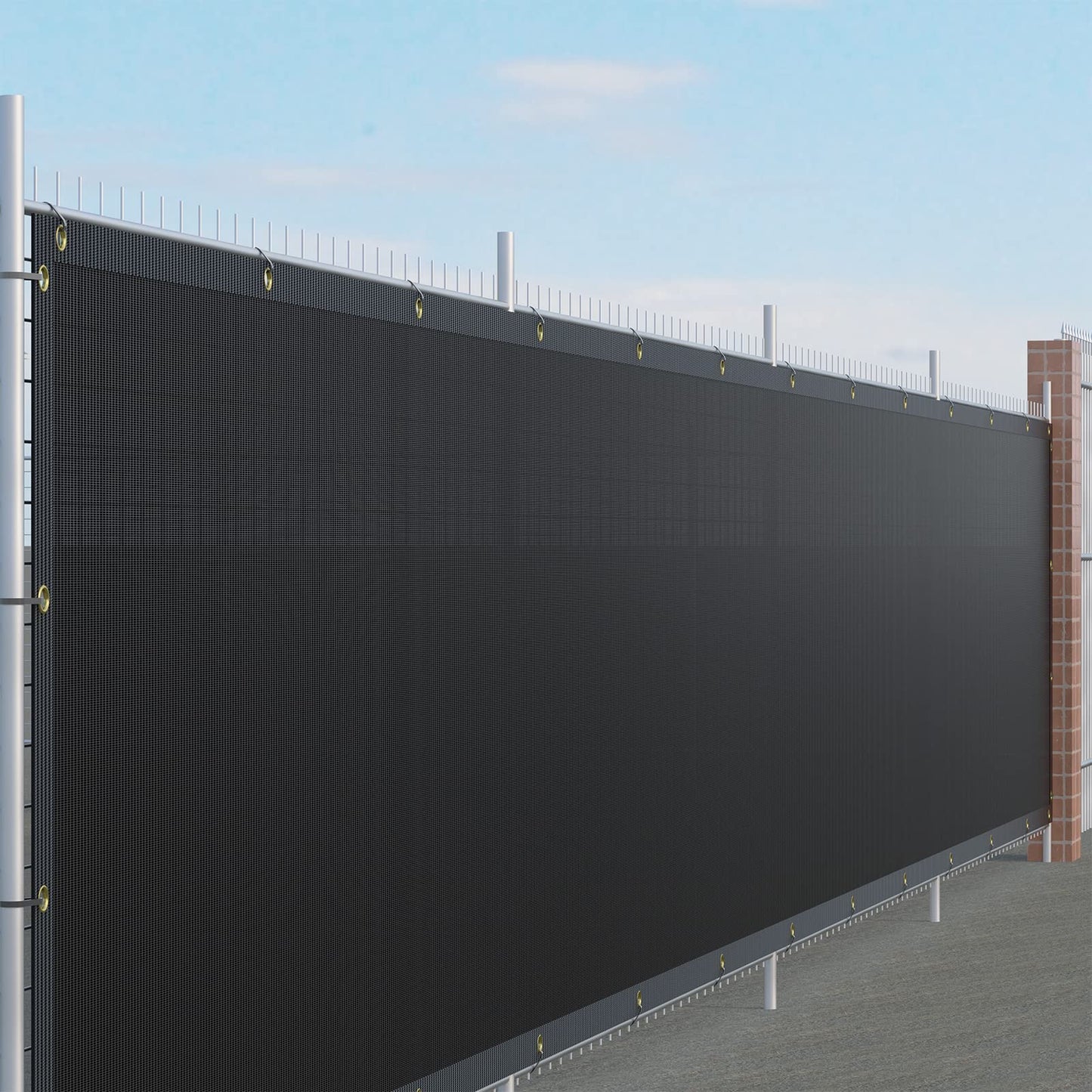 Fence Privacy Screen Outdoor, 4' x 25' Black Heavy Duty Decorative Fence Cover Chain Link Mesh Fencing Shade for Patio Backyard Wall Garden Pool Deck, UV Protection Weather Resistant